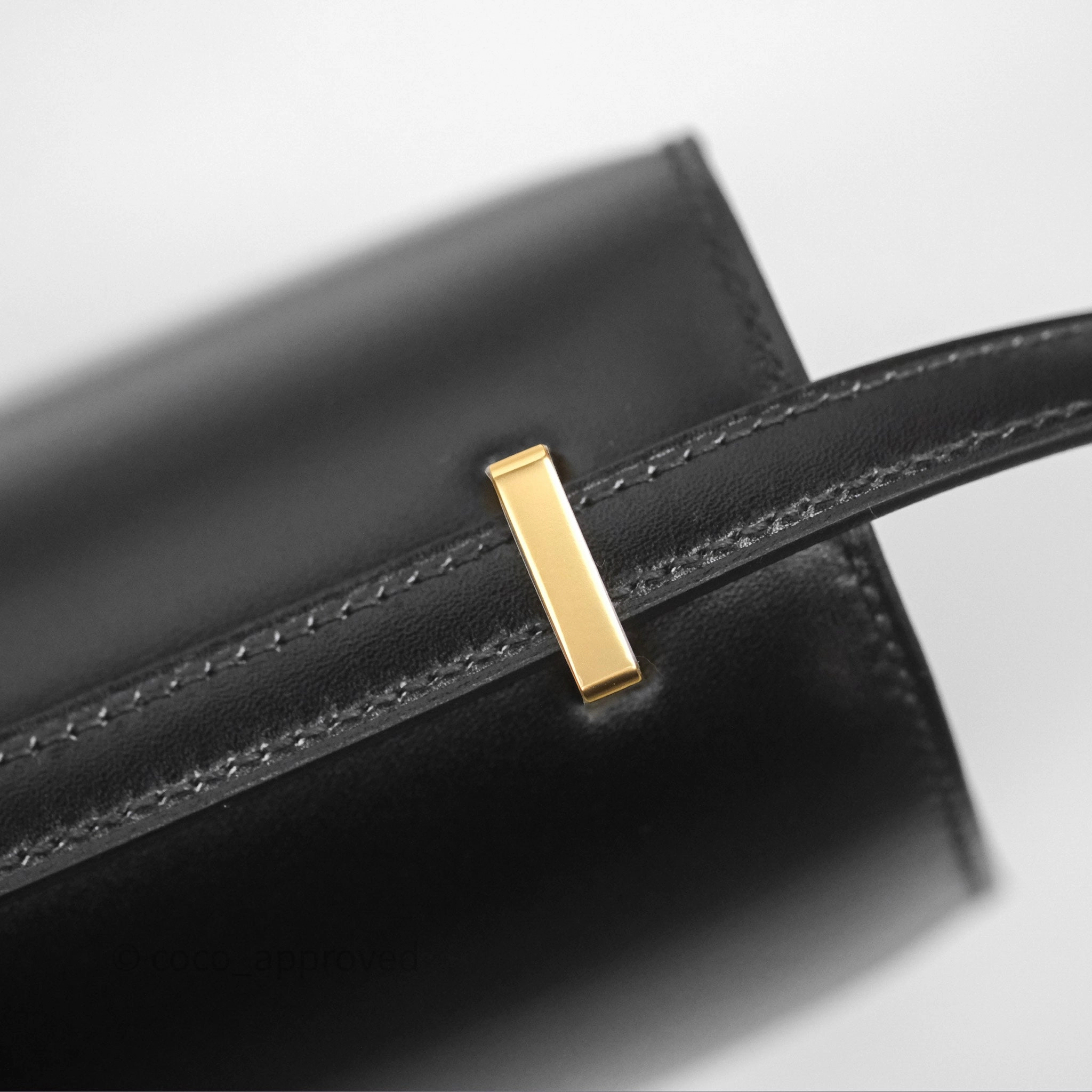 - DM/Email To Purchase - Herms Constance Mini 18cm Mirror Black Noir 89 Box Leather Gold Hardware