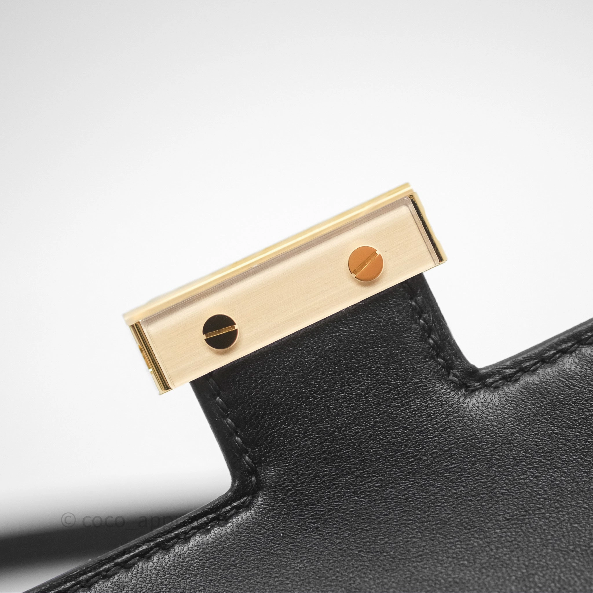 - DM/Email To Purchase - Herms Constance Mini 18cm Mirror Black Noir 89 Box Leather Gold Hardware