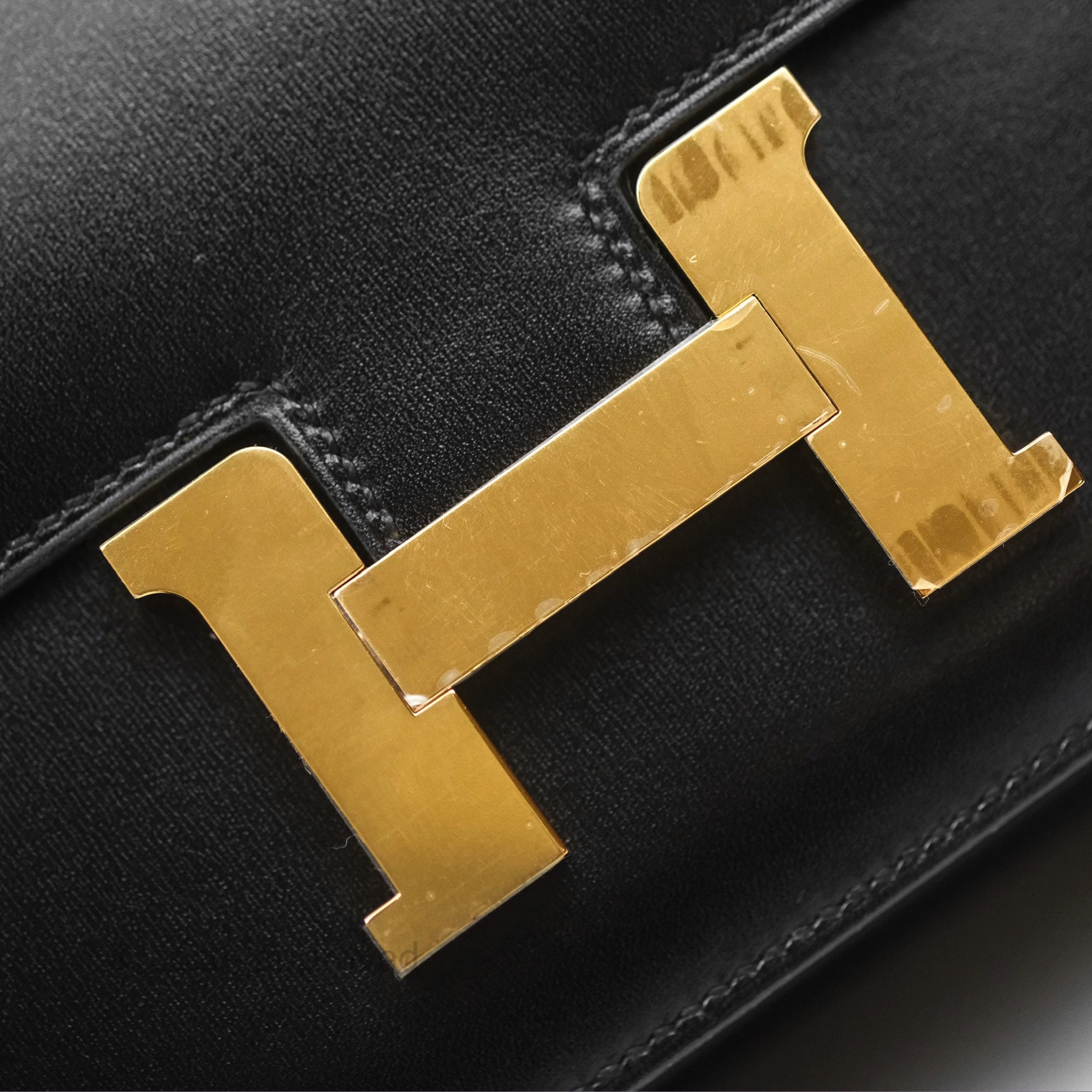- DM/Email To Purchase - Herms Constance Mini 18cm Mirror Black Noir 89 Box Leather Gold Hardware