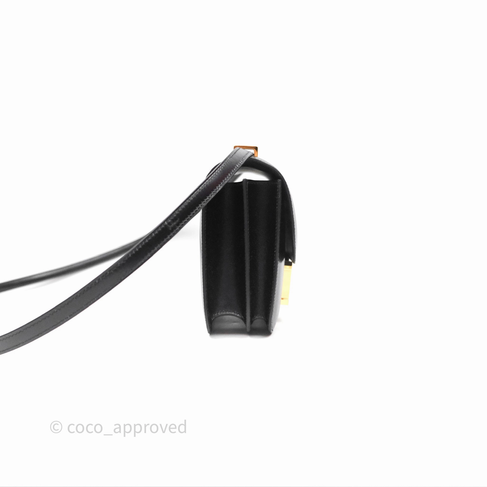 - DM/Email To Purchase - Herms Constance Mini 18cm Mirror Black Noir 89 Box Leather Gold Hardware