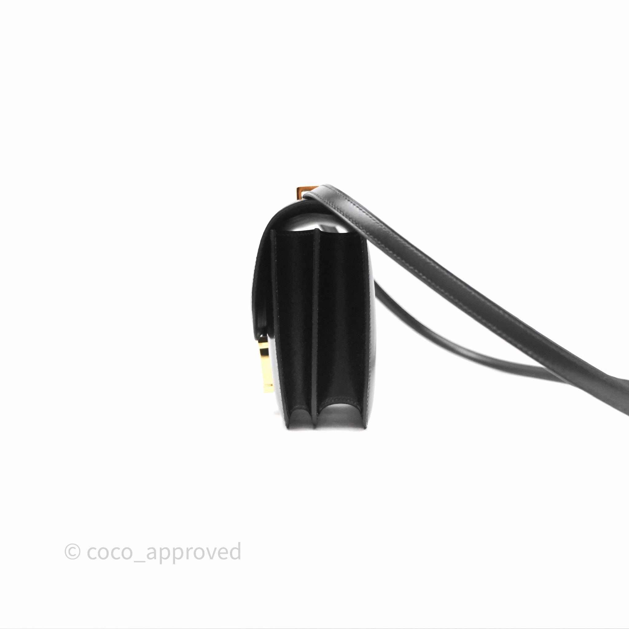 - DM/Email To Purchase - Herms Constance Mini 18cm Mirror Black Noir 89 Box Leather Gold Hardware