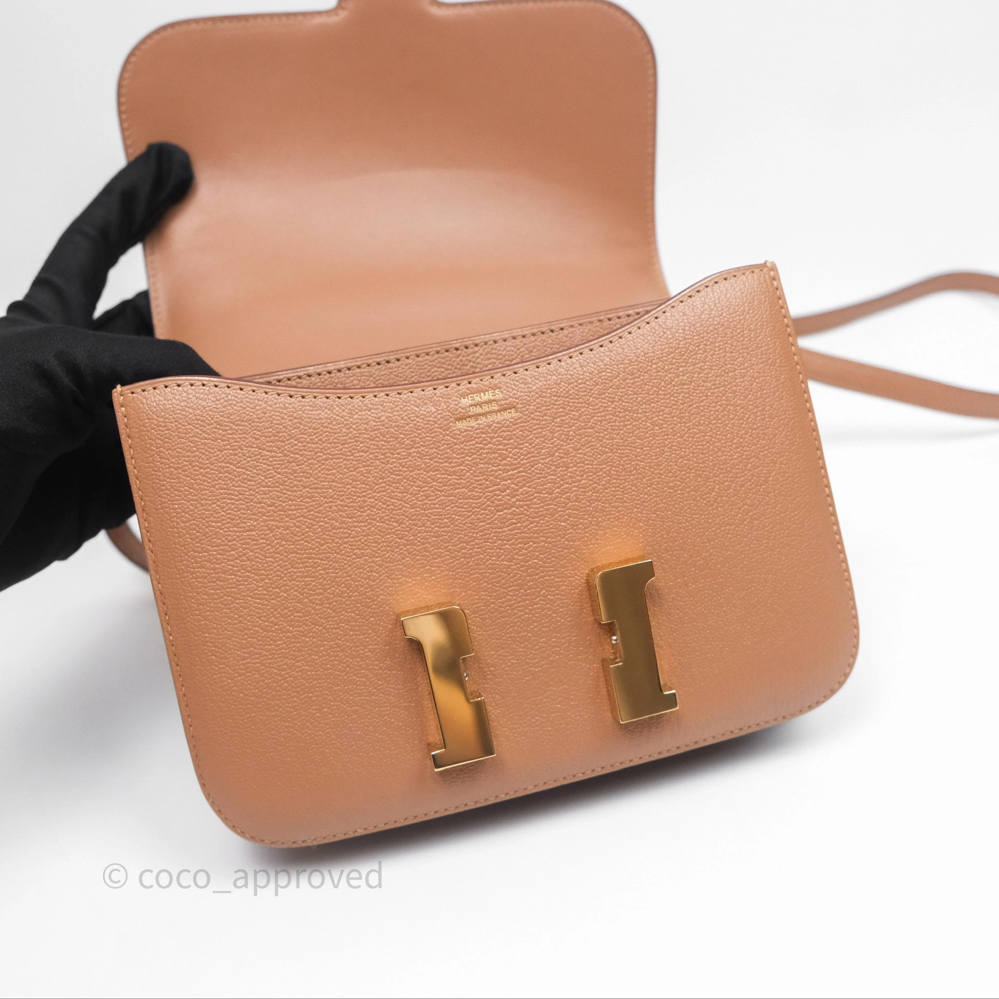 - DM/Email To Purchase - Herms Constance Mini Quebracho Chevre Gold Hardware