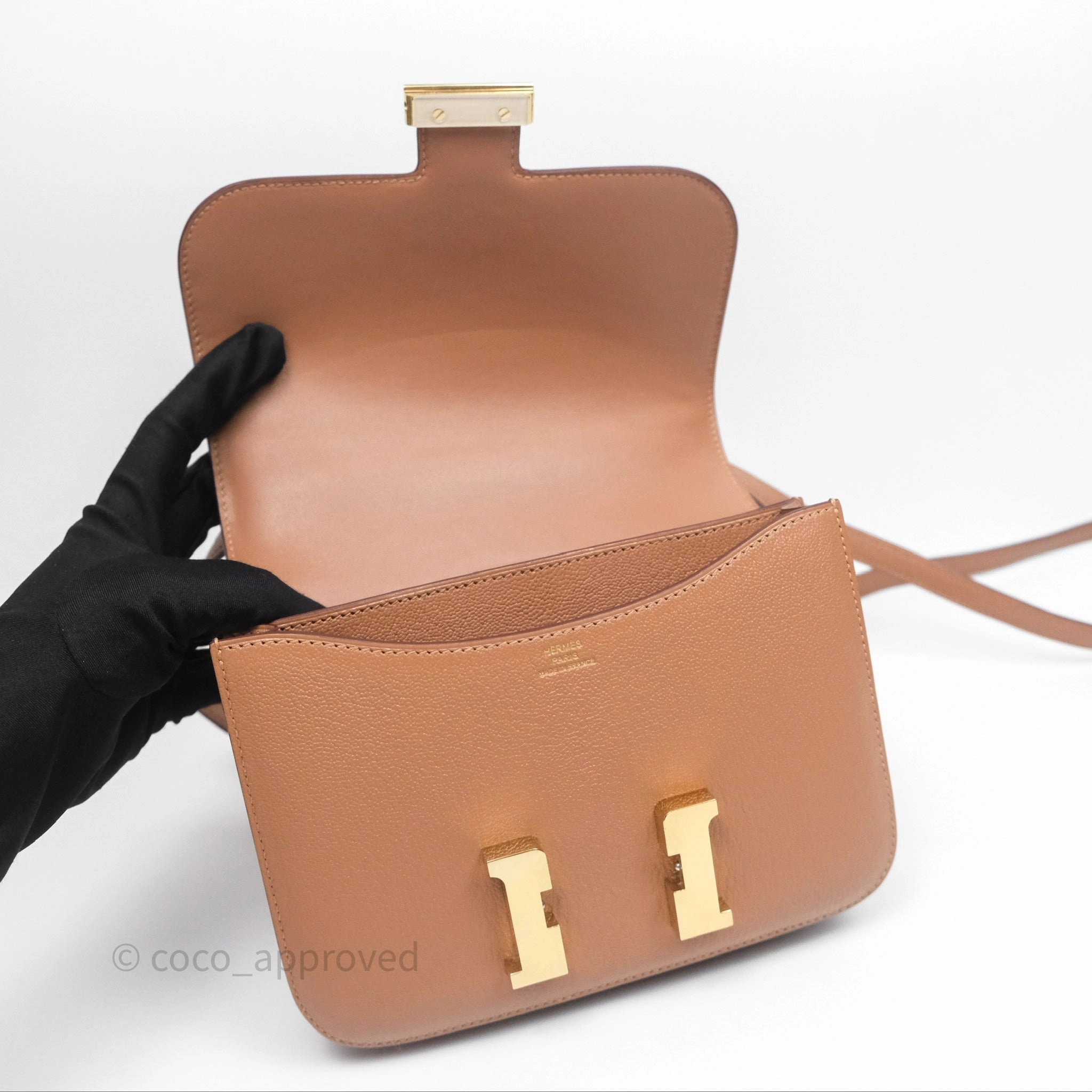 - DM/Email To Purchase - Herms Constance Mini Quebracho Chevre Gold Hardware