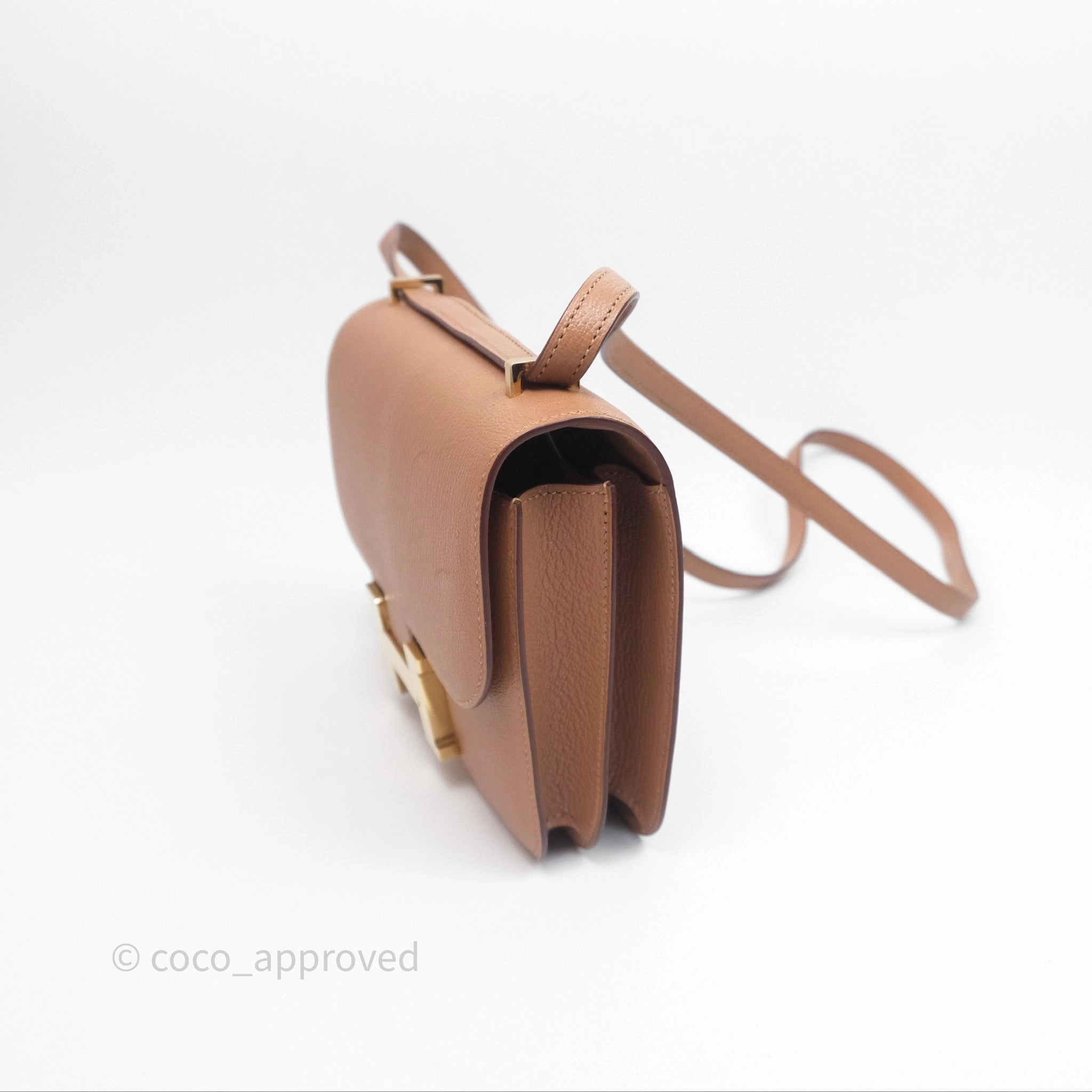 - DM/Email To Purchase - Herms Constance Mini Quebracho Chevre Gold Hardware