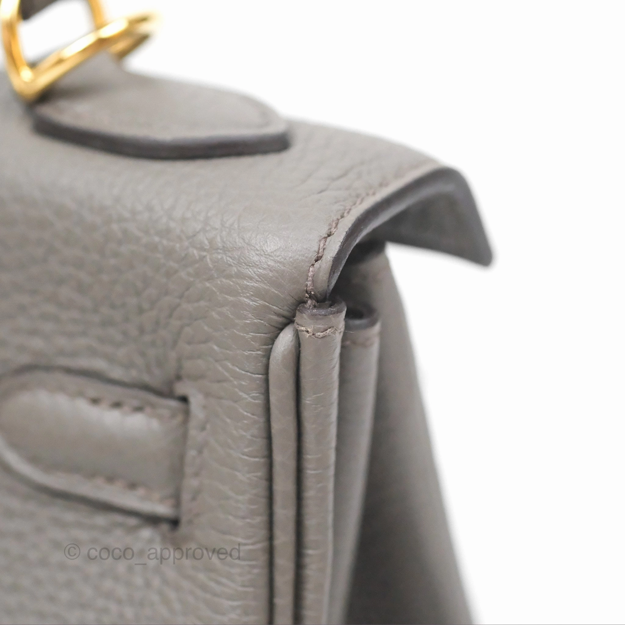 - DM/Email To Purchase - Herms Kelly 25 Retourne Gris Etain 8F Togo Gold Hardware