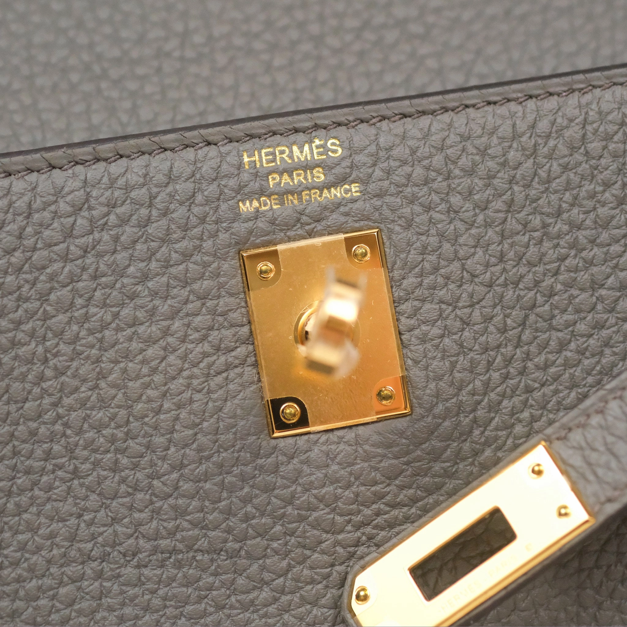 - DM/Email To Purchase - Herms Kelly 25 Retourne Gris Etain 8F Togo Gold Hardware