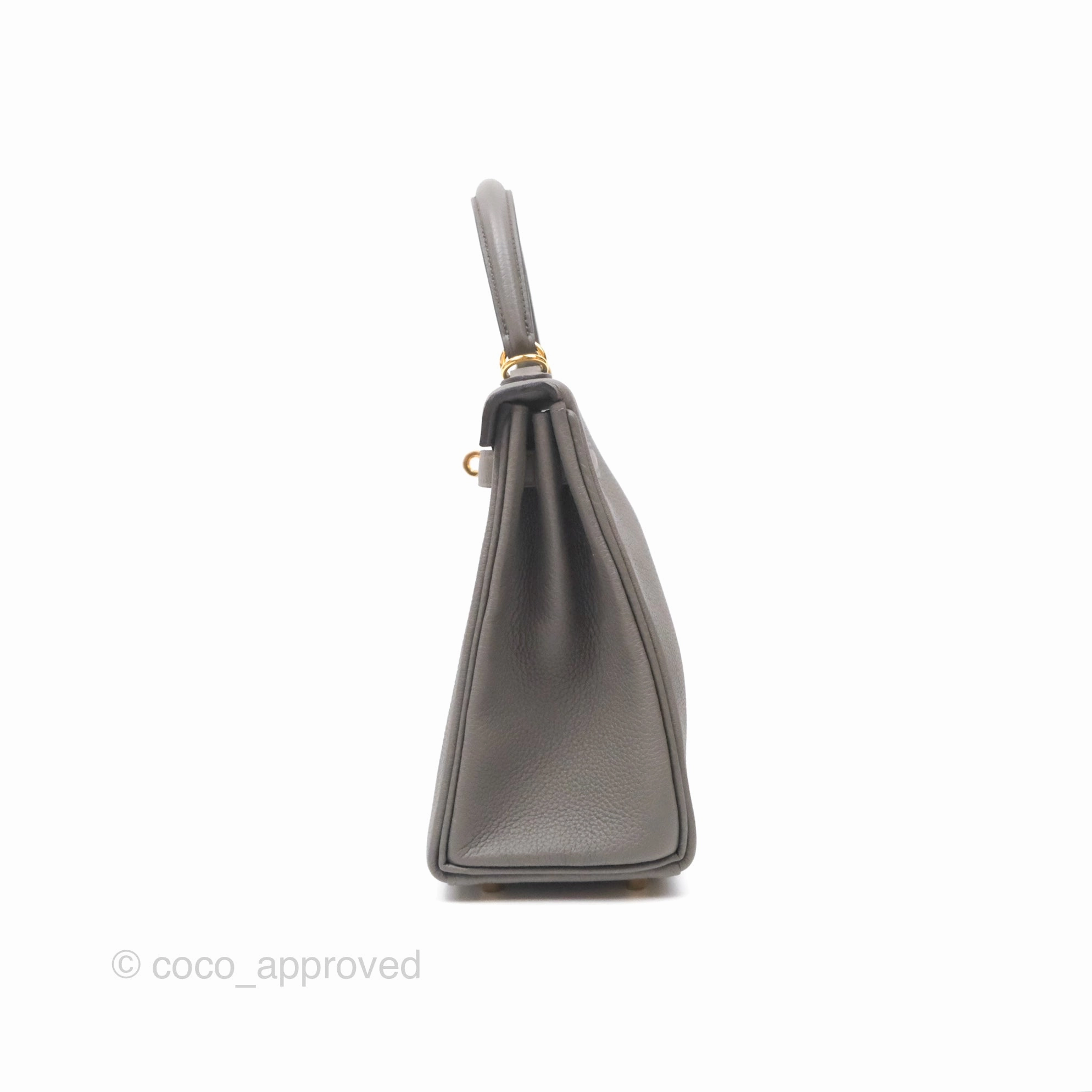 - DM/Email To Purchase - Herms Kelly 25 Retourne Gris Etain 8F Togo Gold Hardware