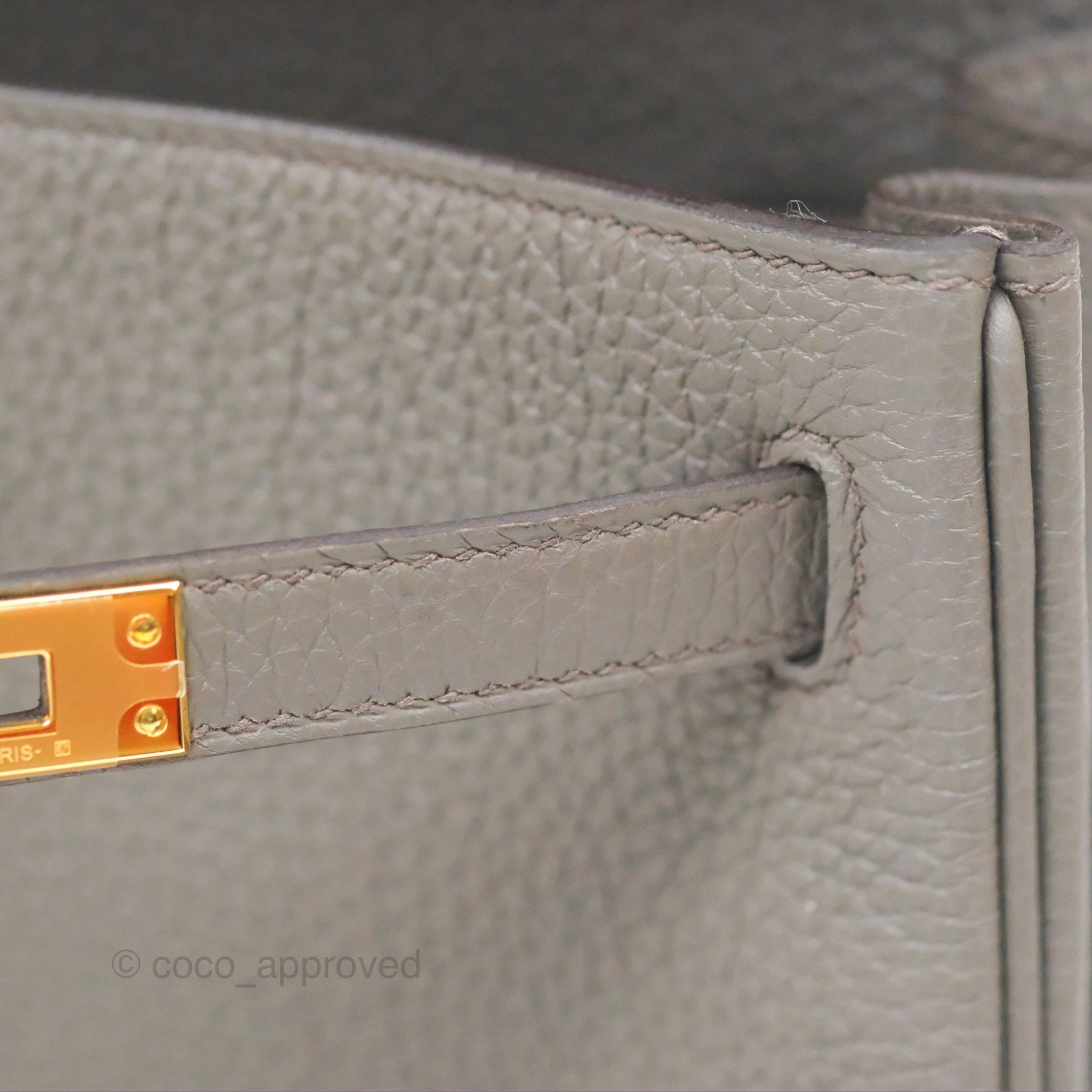 - DM/Email To Purchase - Herms Kelly 25 Retourne Gris Etain 8F Togo Gold Hardware