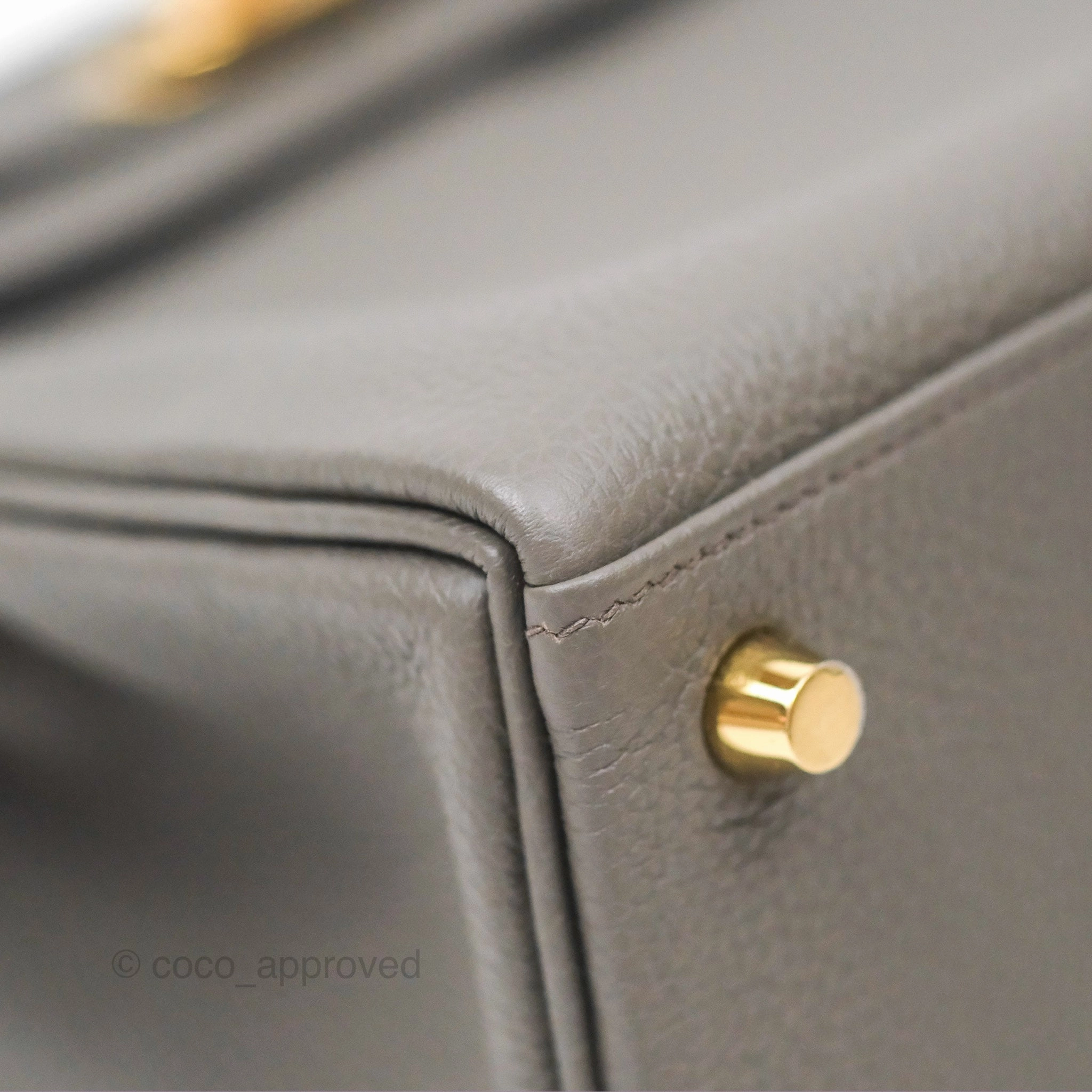 - DM/Email To Purchase - Herms Kelly 25 Retourne Gris Etain 8F Togo Gold Hardware