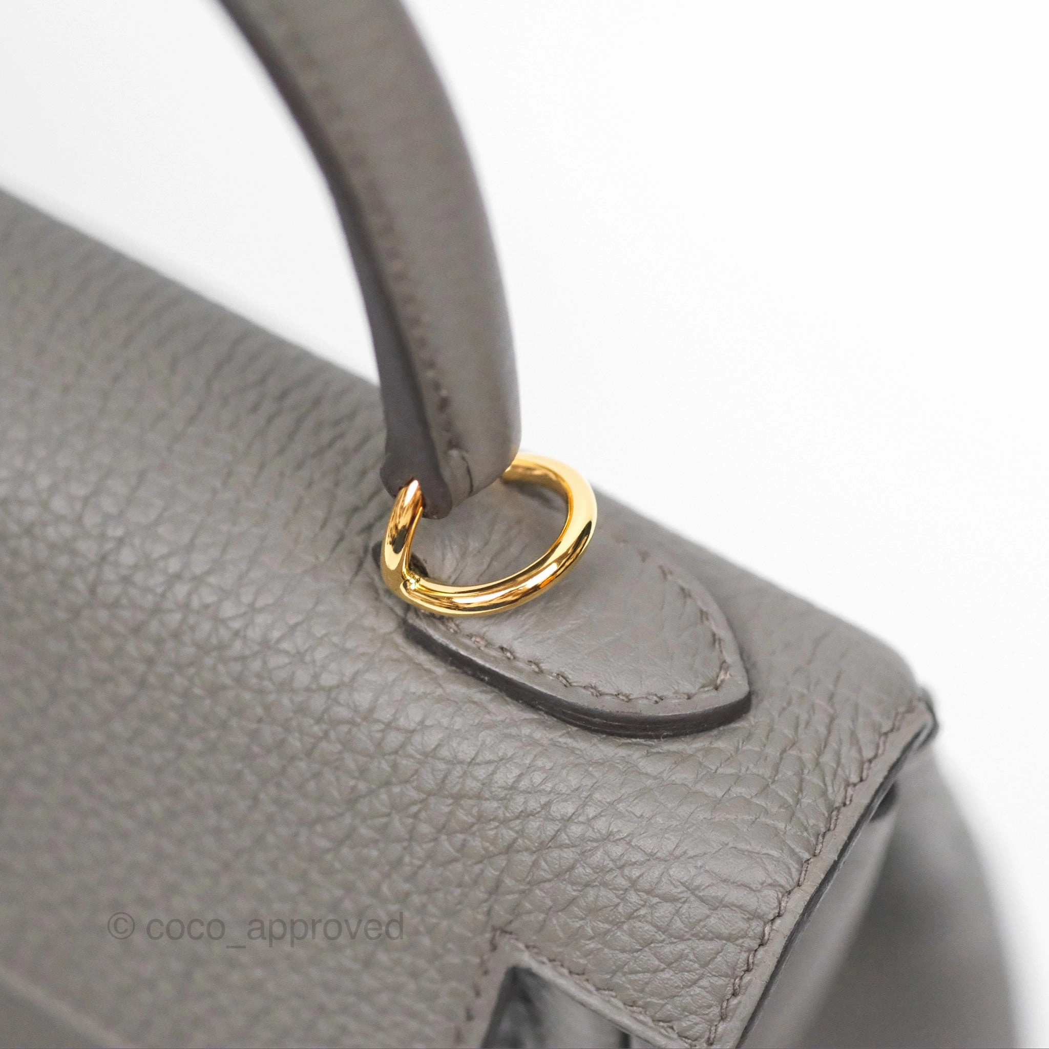- DM/Email To Purchase - Herms Kelly 25 Retourne Gris Etain 8F Togo Gold Hardware