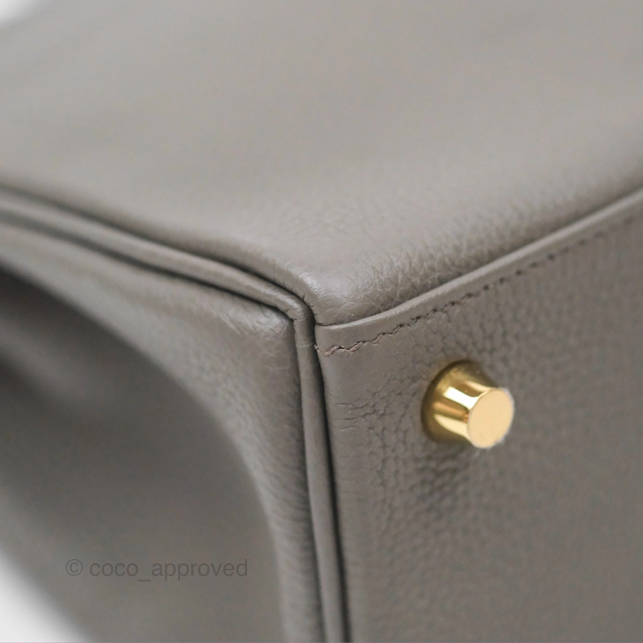 - DM/Email To Purchase - Herms Kelly 25 Retourne Gris Etain 8F Togo Gold Hardware