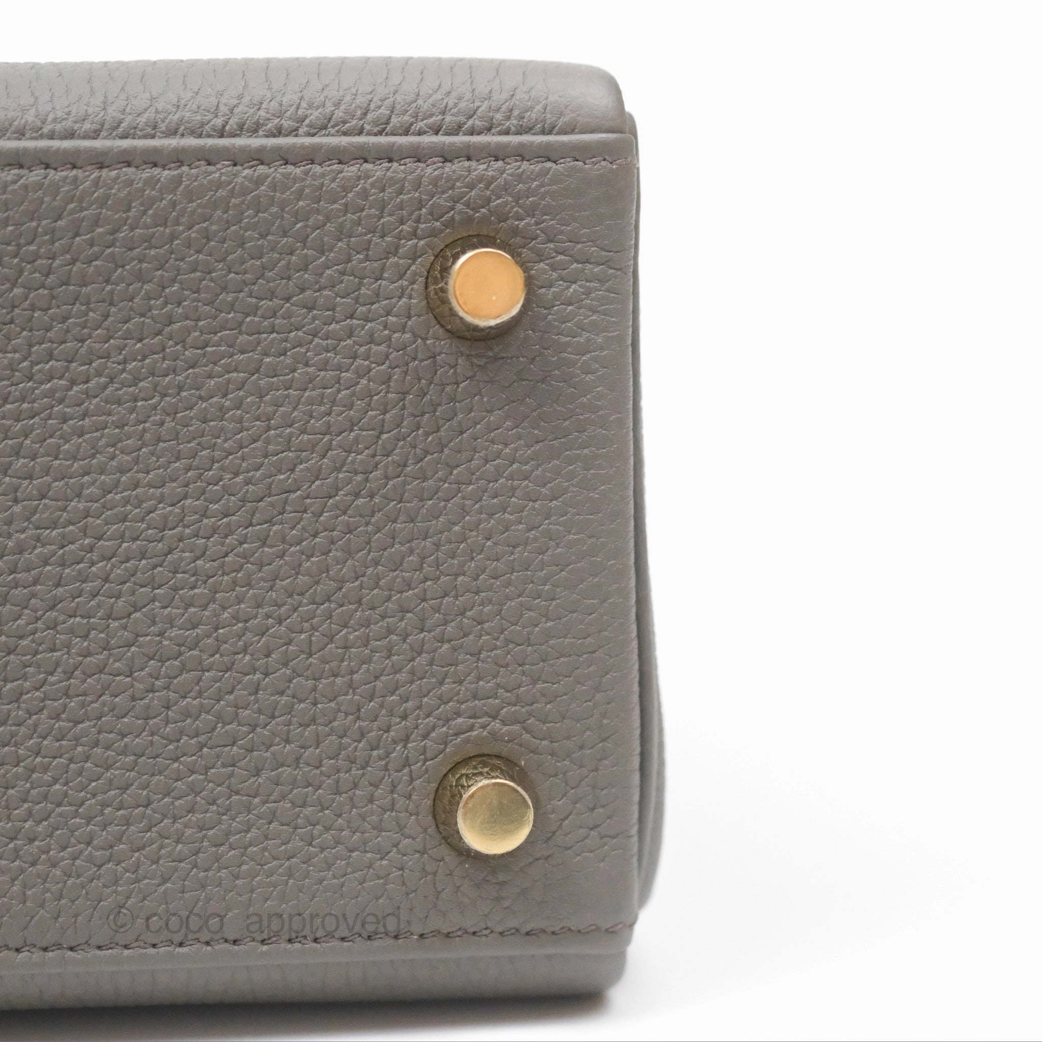 - DM/Email To Purchase - Herms Kelly 25 Retourne Gris Etain 8F Togo Gold Hardware