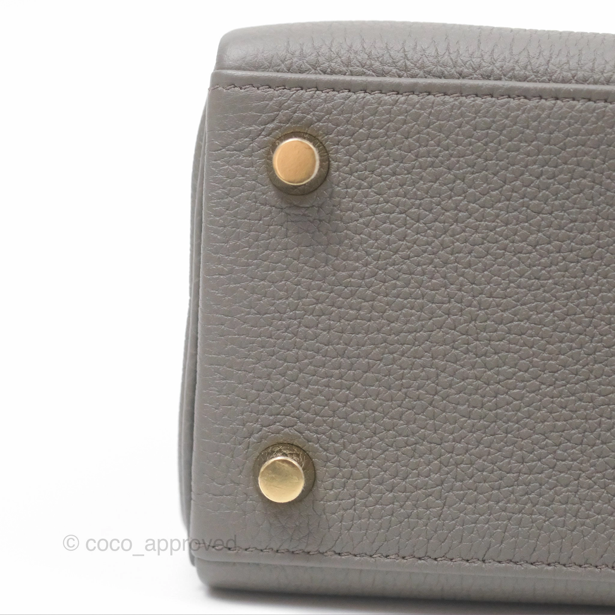 - DM/Email To Purchase - Herms Kelly 25 Retourne Gris Etain 8F Togo Gold Hardware