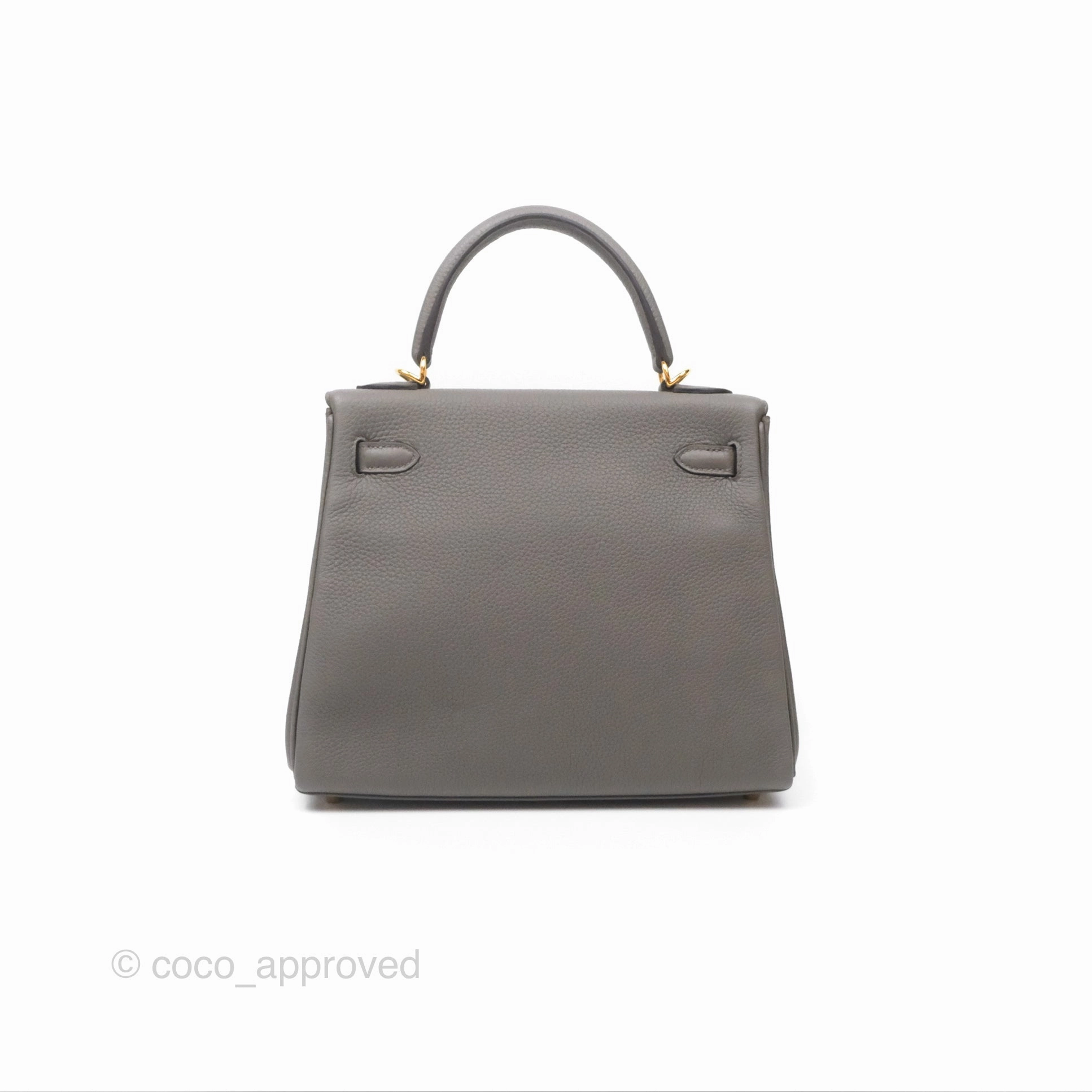 - DM/Email To Purchase - Herms Kelly 25 Retourne Gris Etain 8F Togo Gold Hardware
