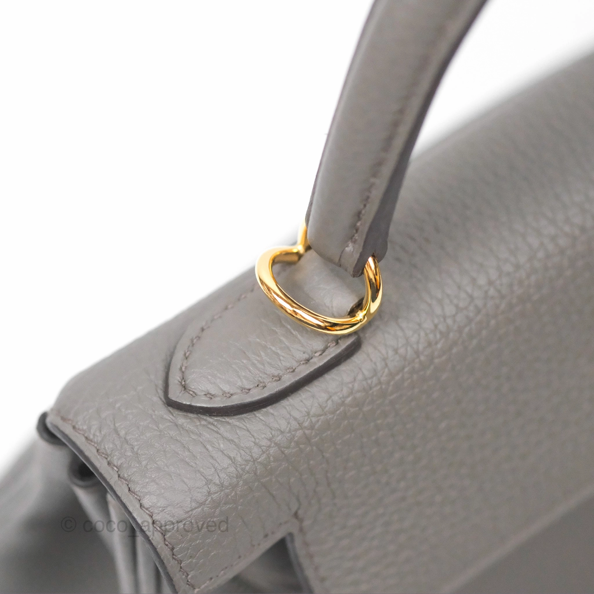 - DM/Email To Purchase - Herms Kelly 25 Retourne Gris Etain 8F Togo Gold Hardware
