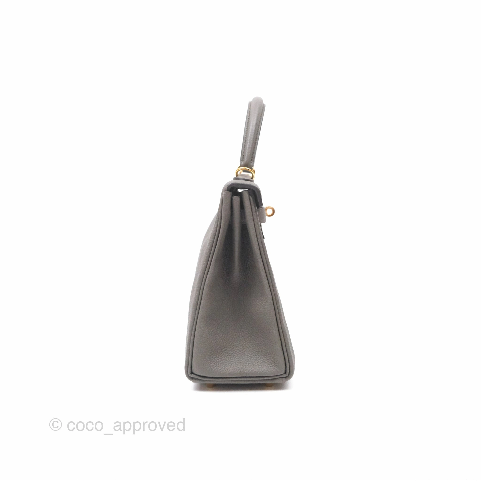 - DM/Email To Purchase - Herms Kelly 25 Retourne Gris Etain 8F Togo Gold Hardware