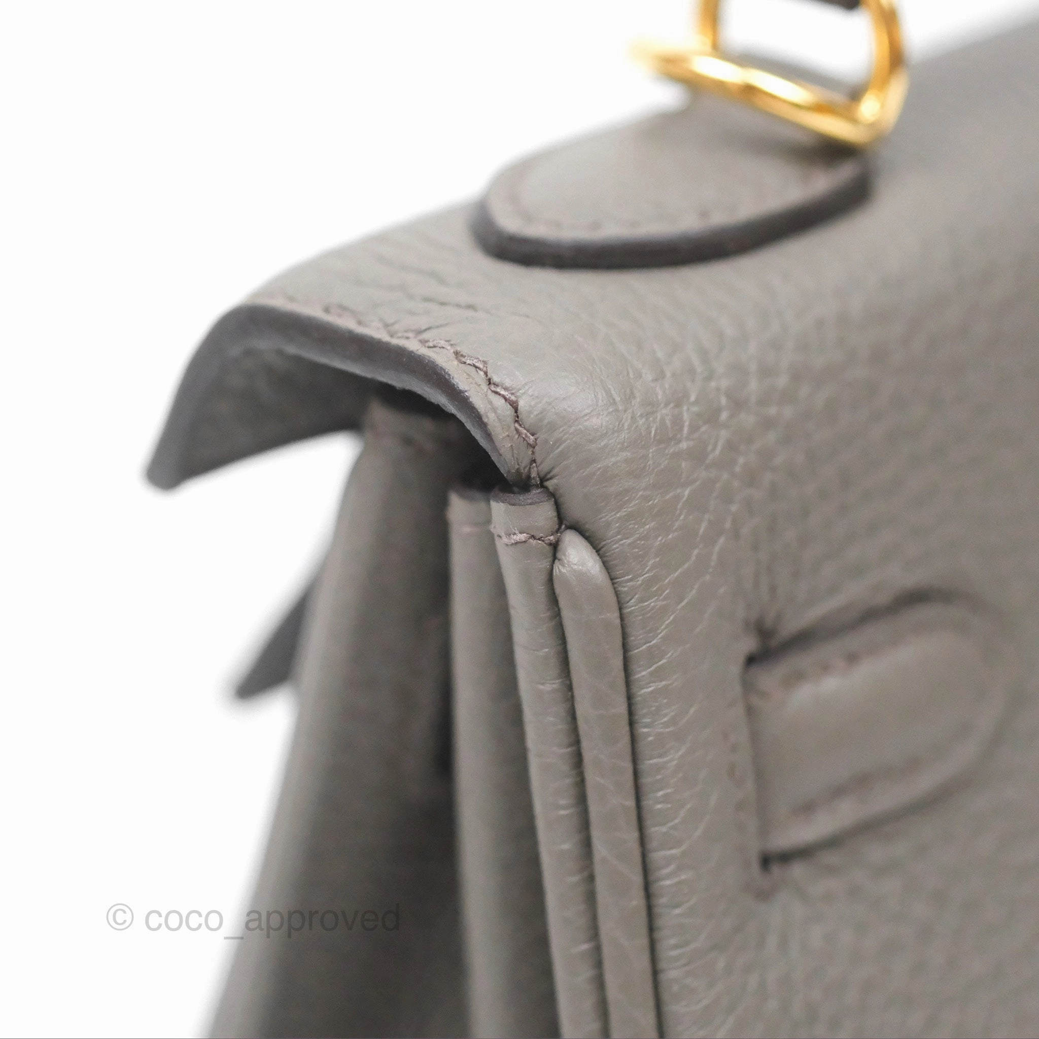 - DM/Email To Purchase - Herms Kelly 25 Retourne Gris Etain 8F Togo Gold Hardware