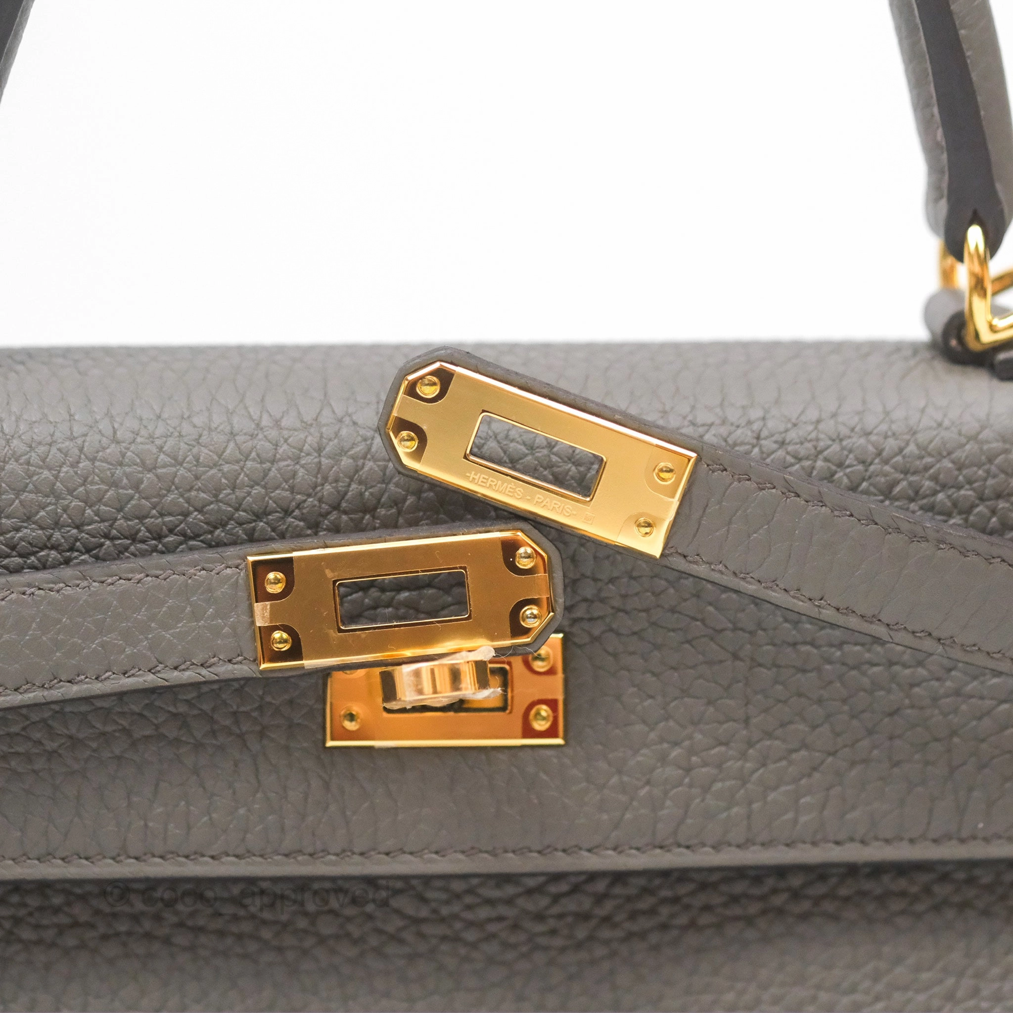 - DM/Email To Purchase - Herms Kelly 25 Retourne Gris Etain 8F Togo Gold Hardware