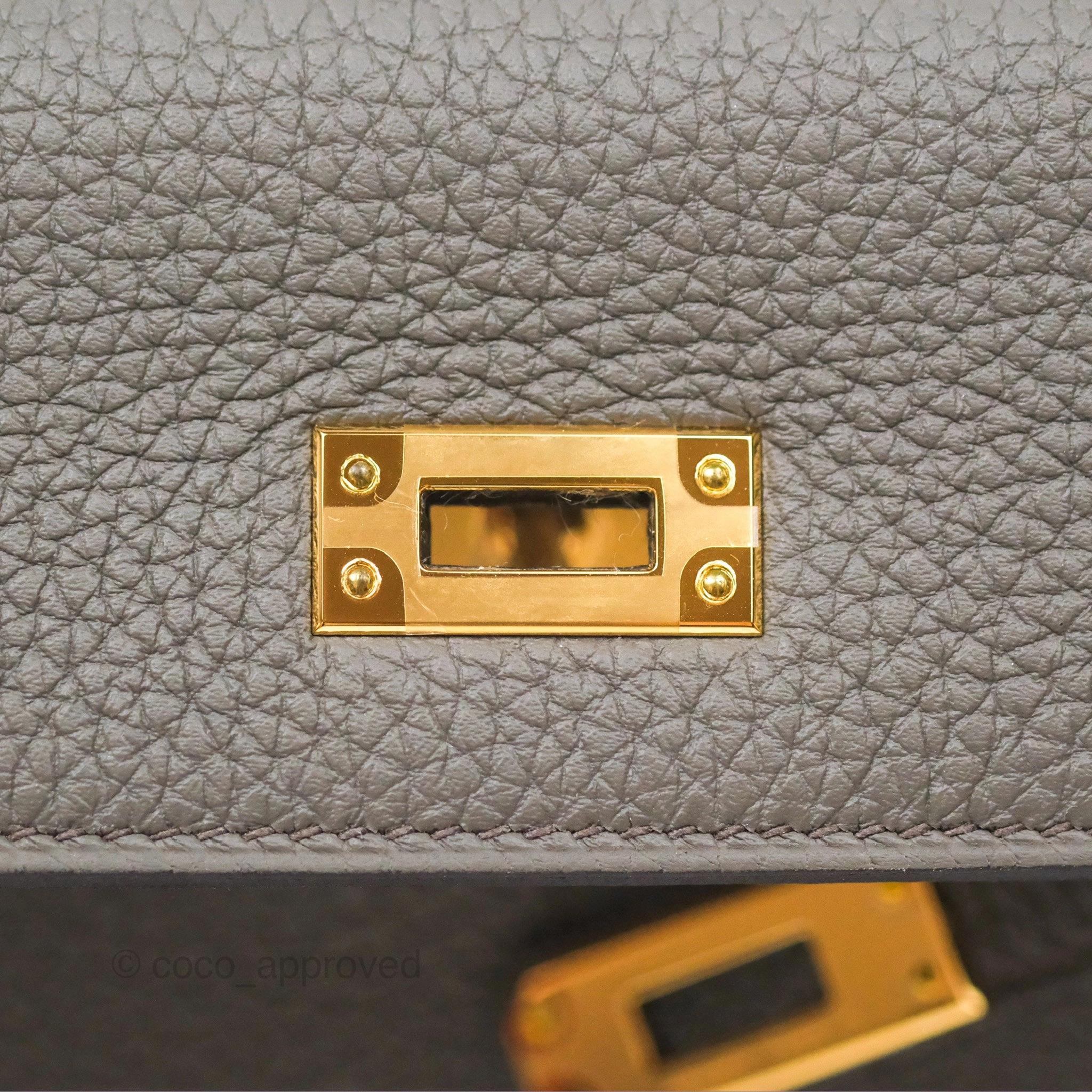 - DM/Email To Purchase - Herms Kelly 25 Retourne Gris Etain 8F Togo Gold Hardware
