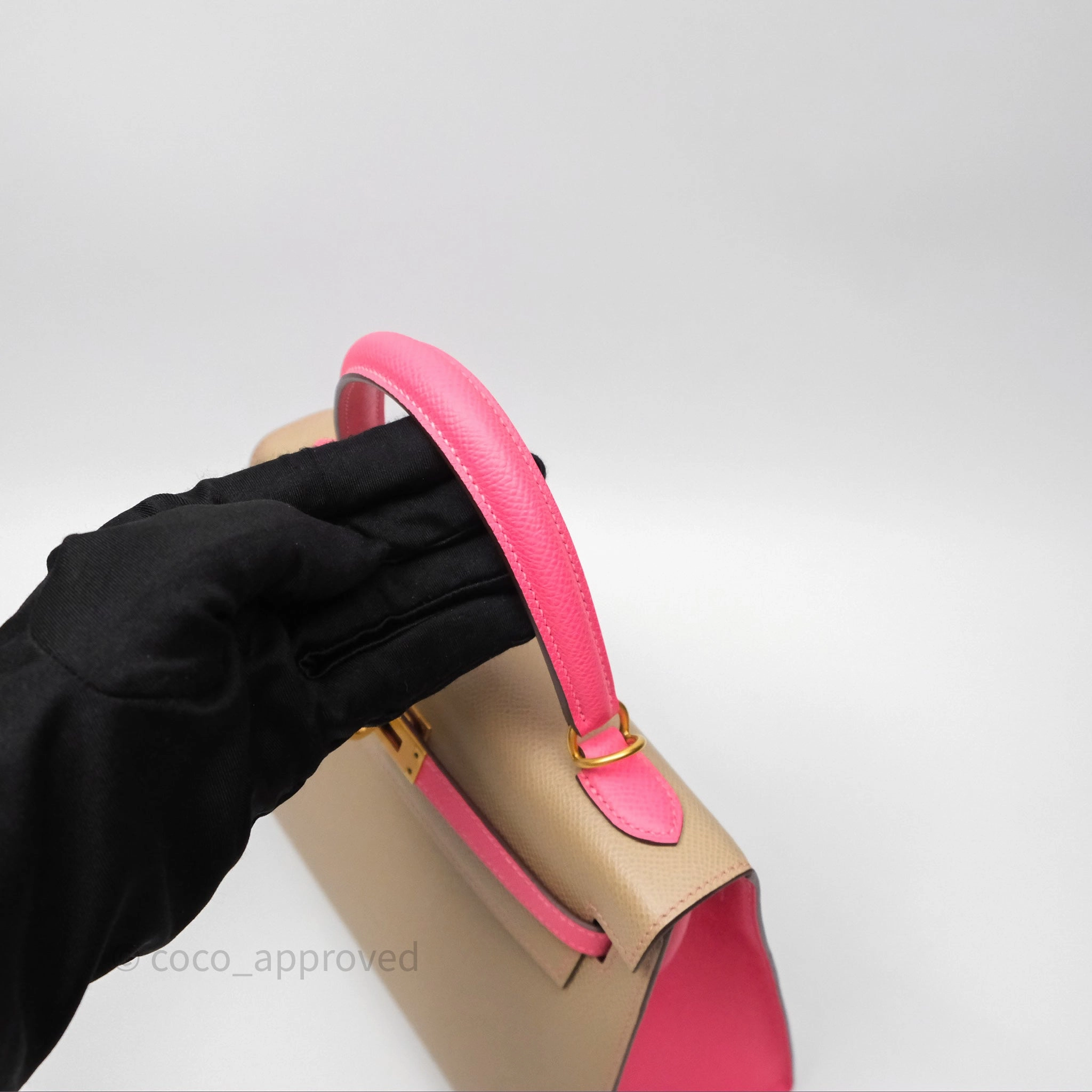 - DM/Email To Purchase - Herms Kelly 25 Sellier Begie/Pink Epsom Gold Hardware