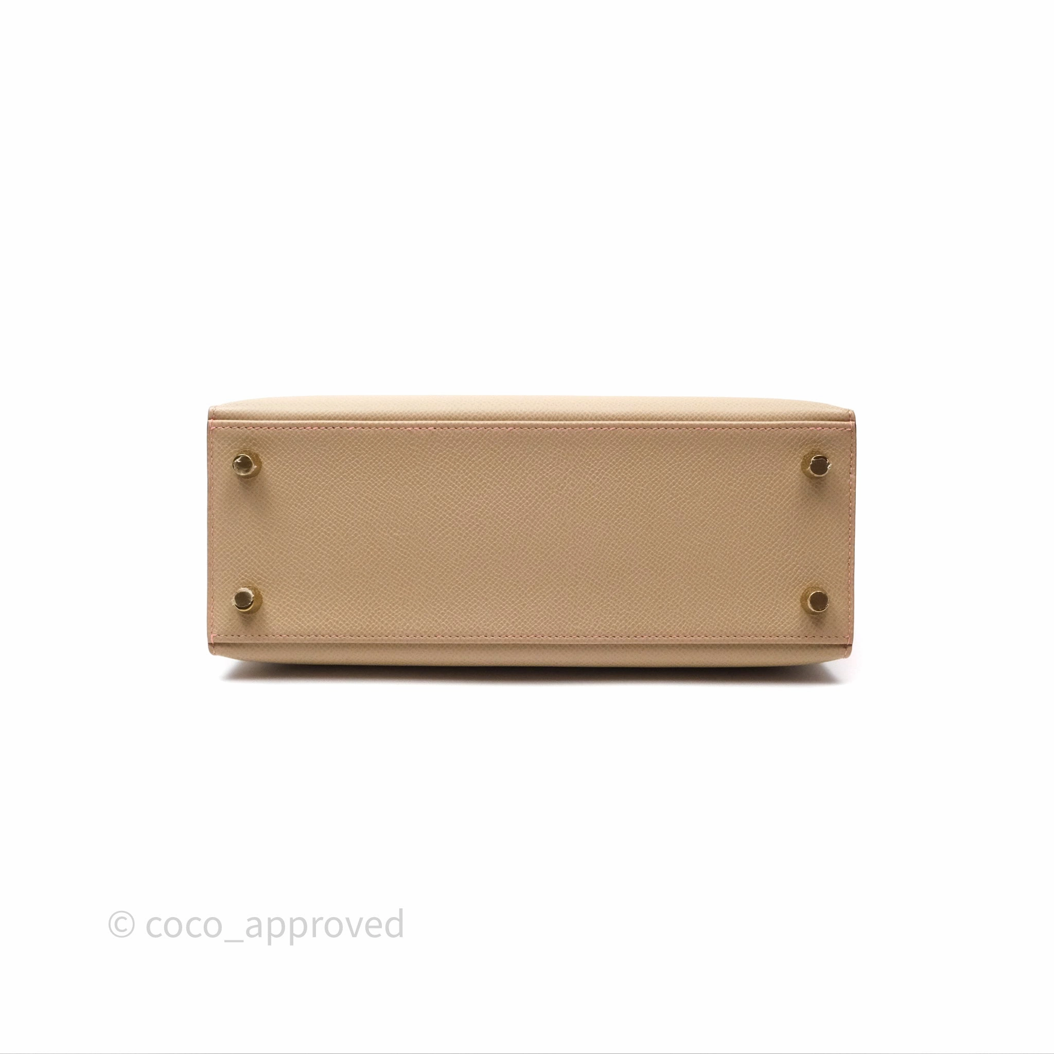 - DM/Email To Purchase - Herms Kelly 25 Sellier Begie/Pink Epsom Gold Hardware
