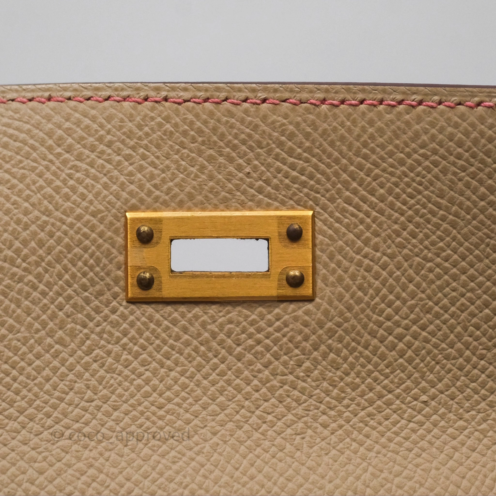 - DM/Email To Purchase - Herms Kelly 25 Sellier Begie/Pink Epsom Gold Hardware
