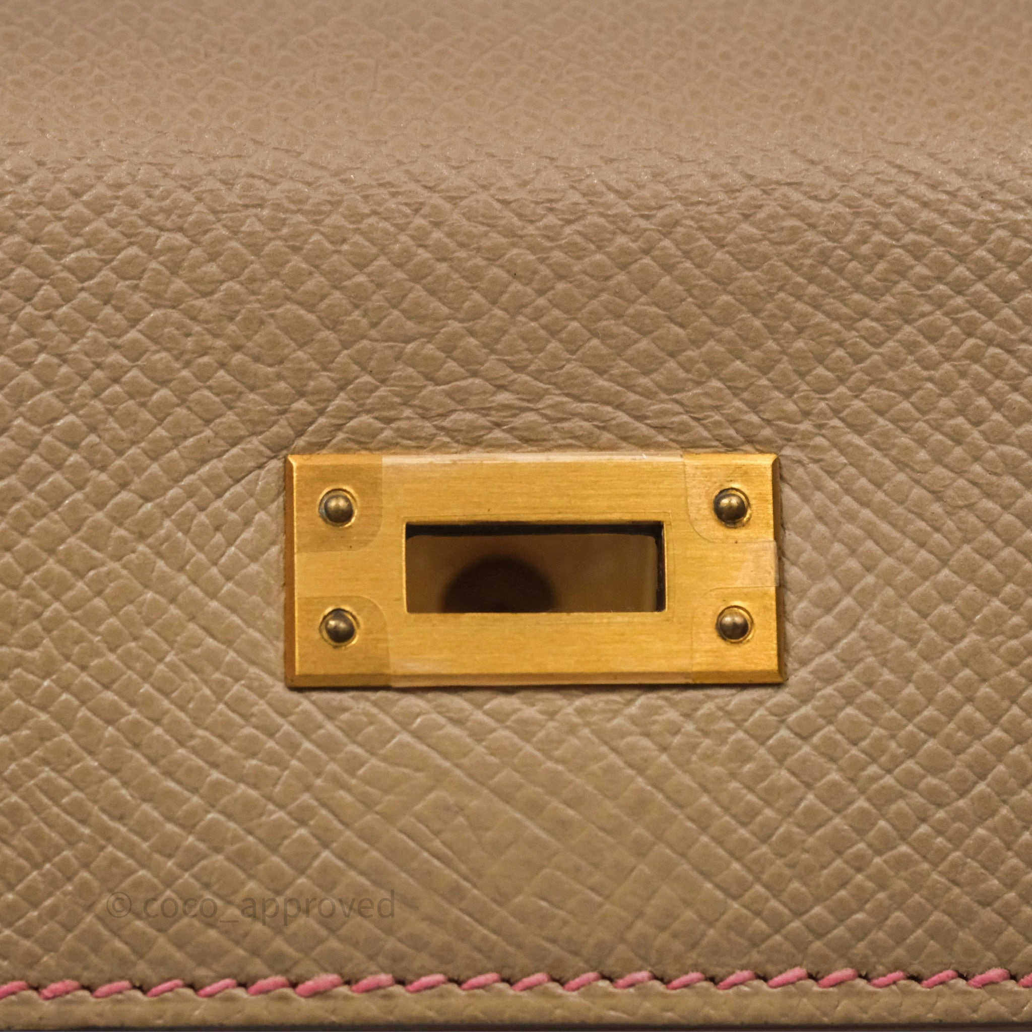 - DM/Email To Purchase - Herms Kelly 25 Sellier Begie/Pink Epsom Gold Hardware