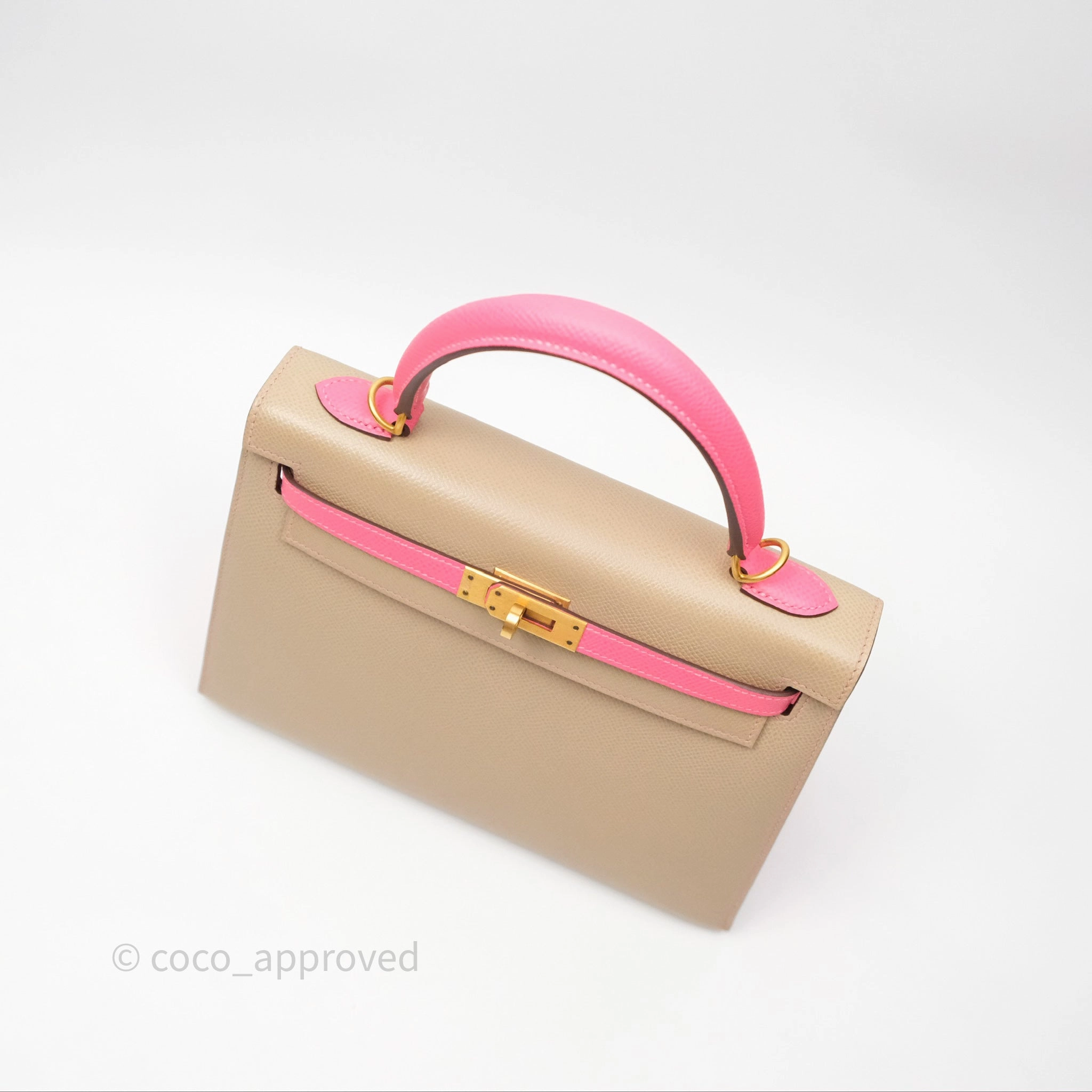 - DM/Email To Purchase - Herms Kelly 25 Sellier Begie/Pink Epsom Gold Hardware