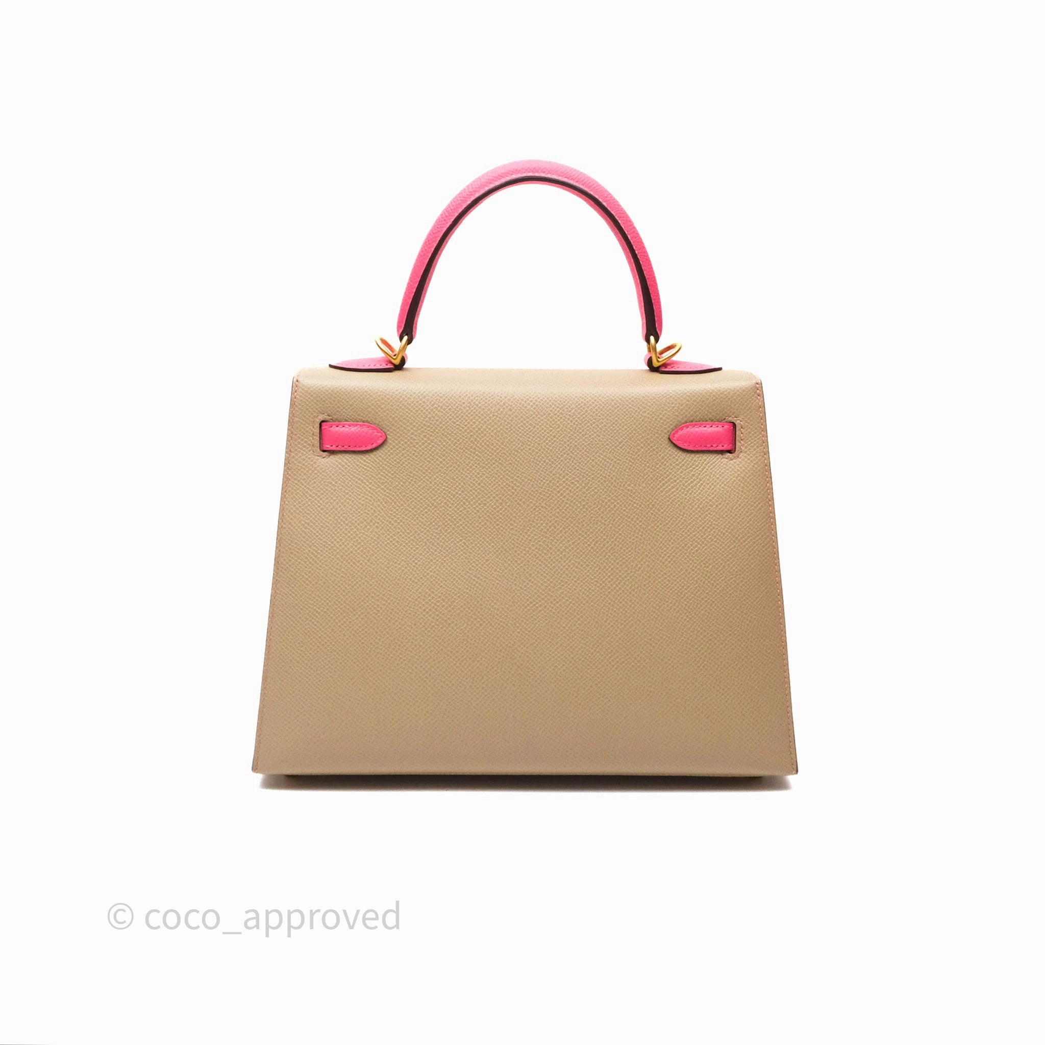 - DM/Email To Purchase - Herms Kelly 25 Sellier Begie/Pink Epsom Gold Hardware