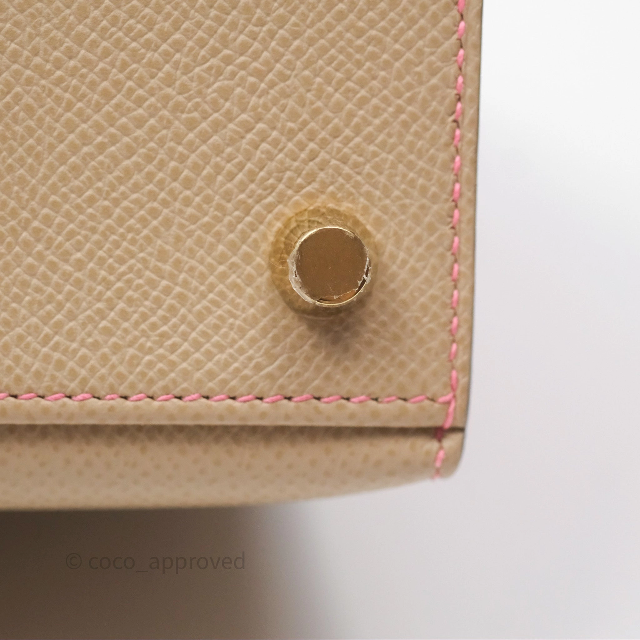 - DM/Email To Purchase - Herms Kelly 25 Sellier Begie/Pink Epsom Gold Hardware