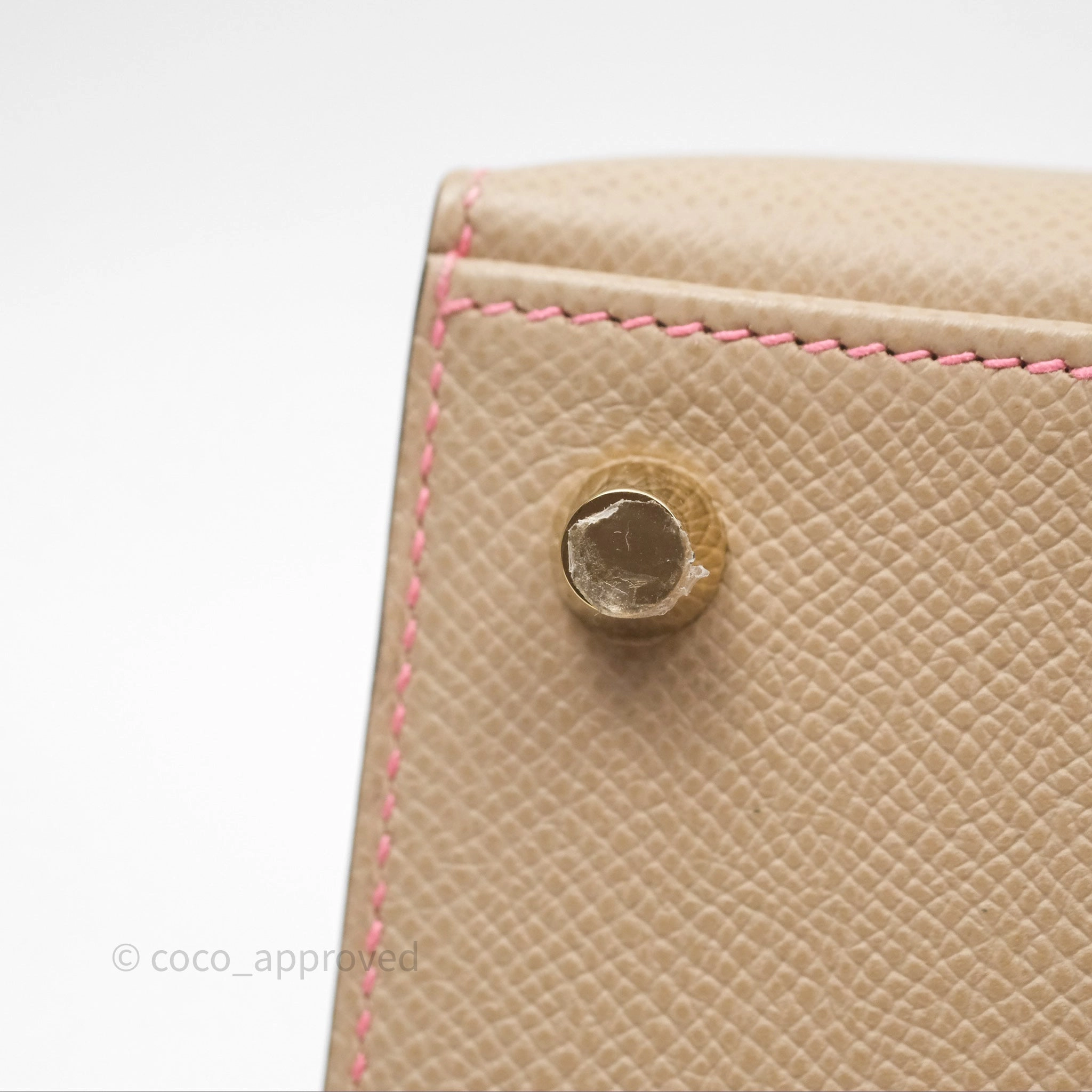 - DM/Email To Purchase - Herms Kelly 25 Sellier Begie/Pink Epsom Gold Hardware
