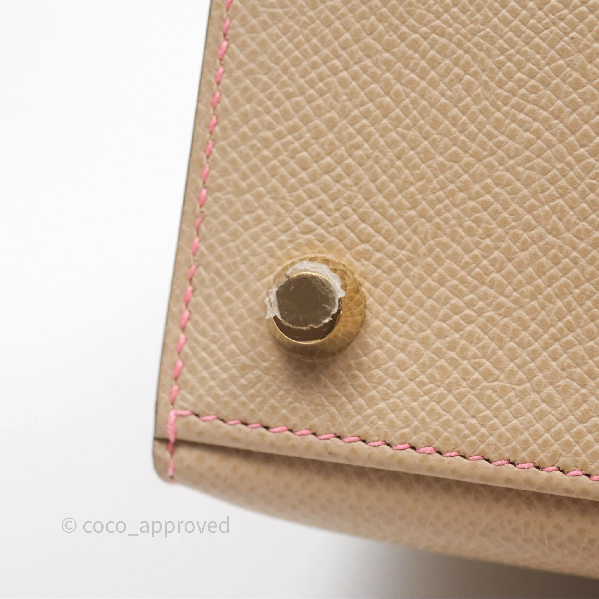 - DM/Email To Purchase - Herms Kelly 25 Sellier Begie/Pink Epsom Gold Hardware