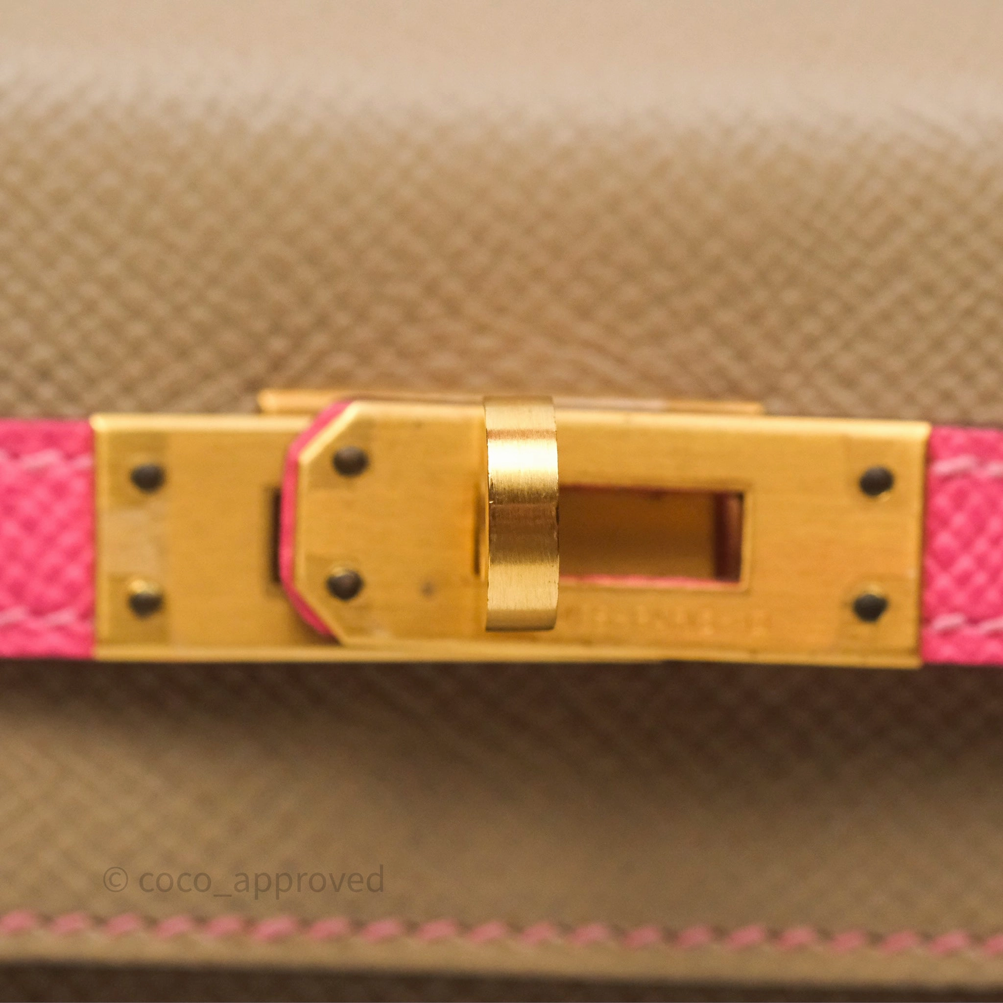 - DM/Email To Purchase - Herms Kelly 25 Sellier Begie/Pink Epsom Gold Hardware