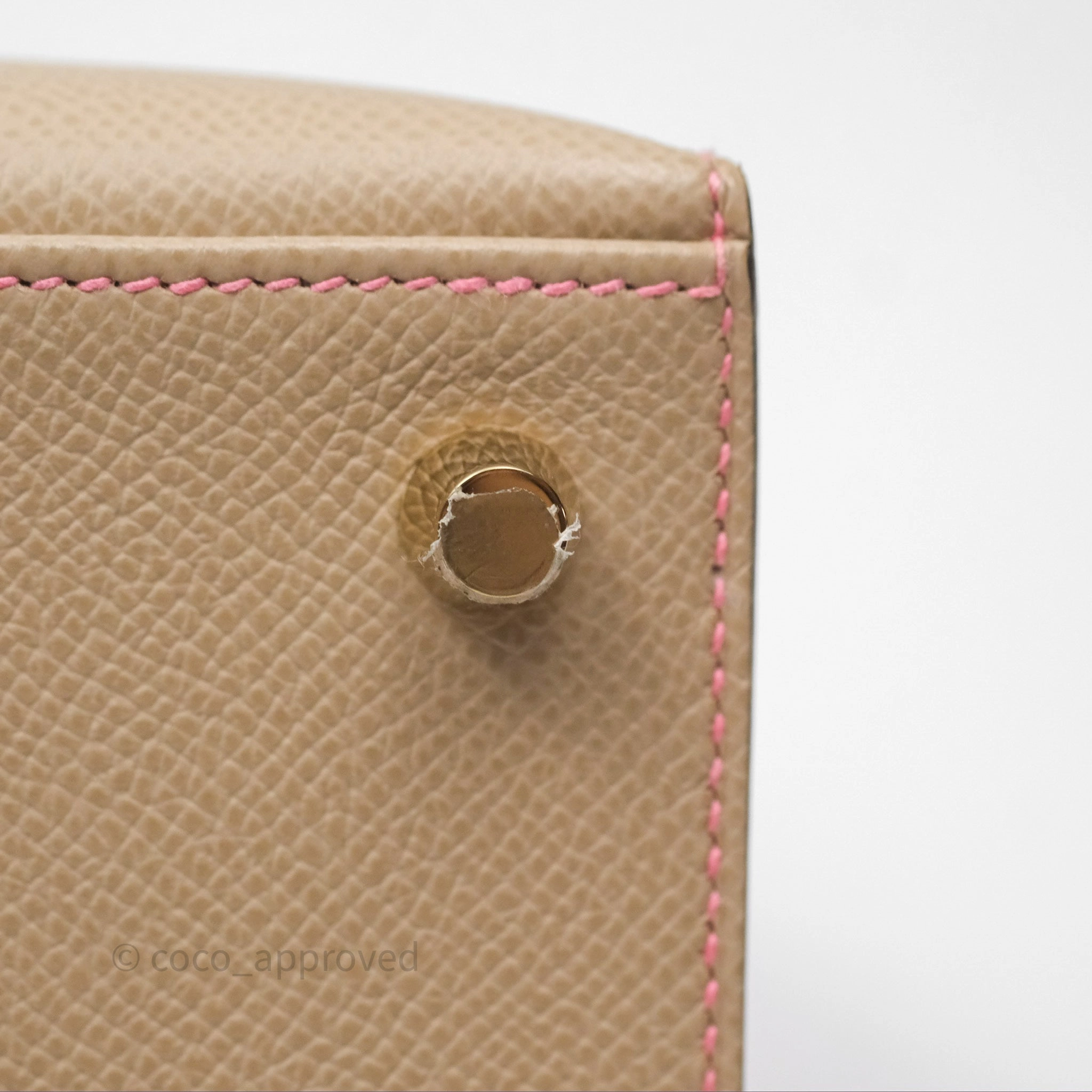 - DM/Email To Purchase - Herms Kelly 25 Sellier Begie/Pink Epsom Gold Hardware
