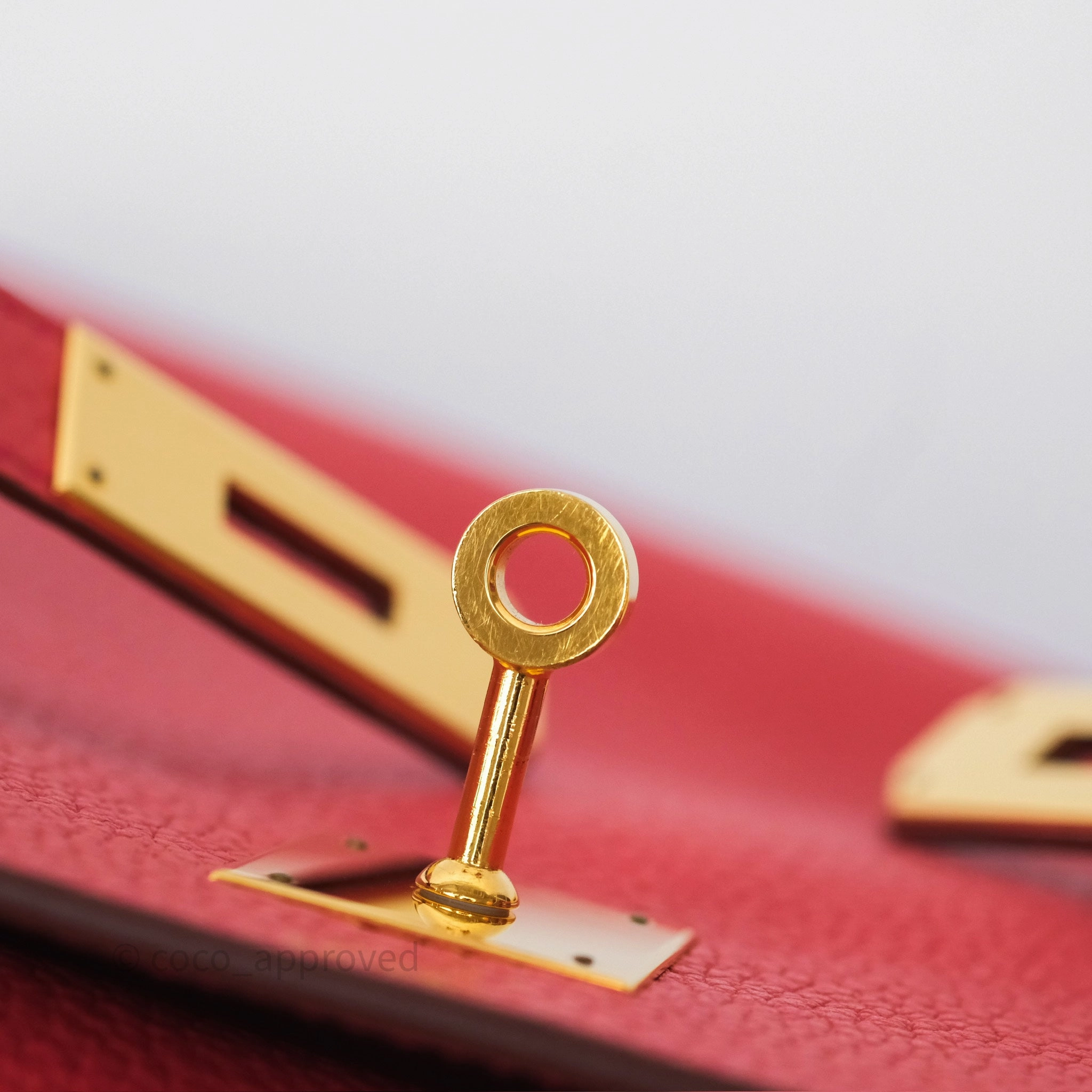 - DM/Email To Purchase - Herms Kelly 28 Rose Jaipur Retourne Togo Gold Hardware
