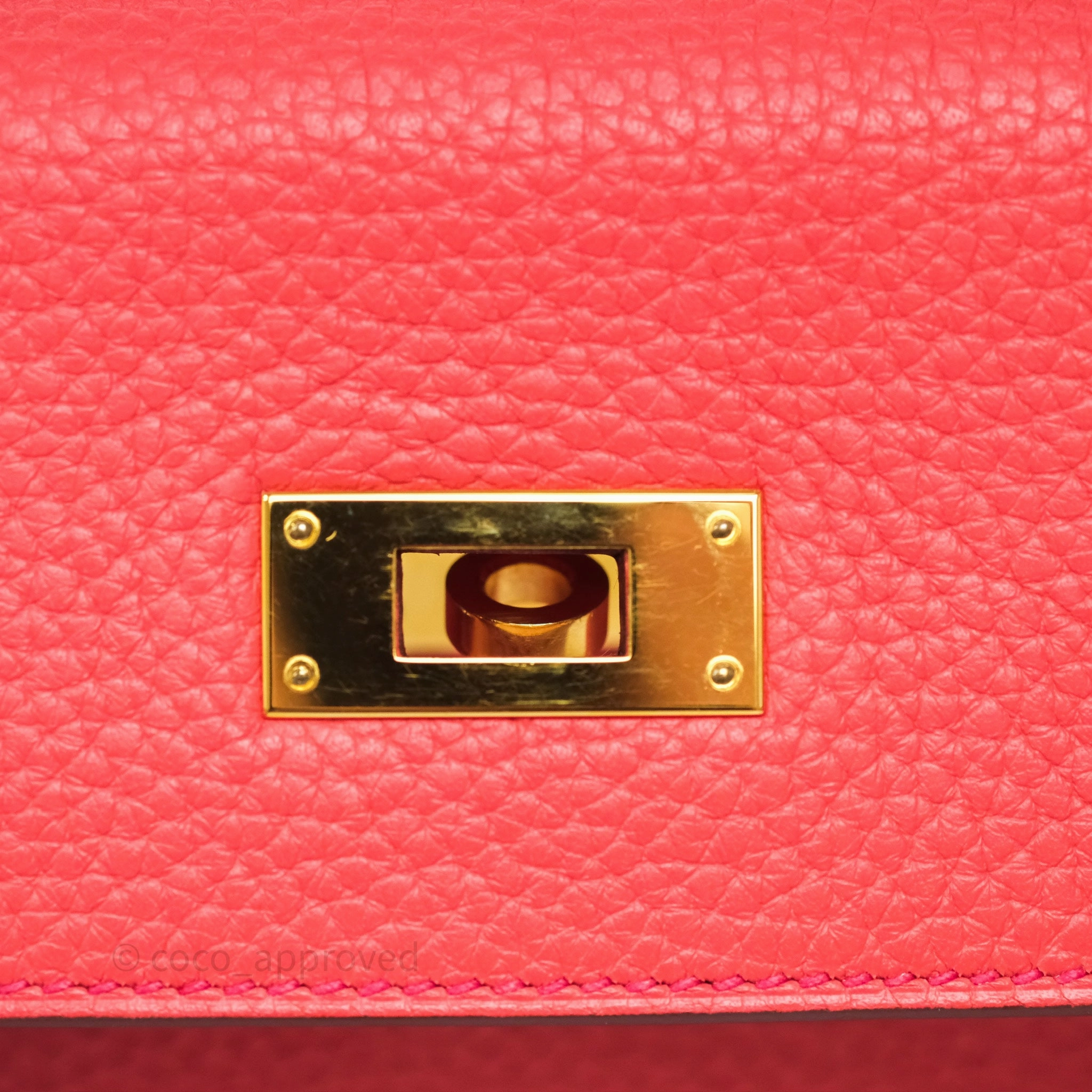 - DM/Email To Purchase - Herms Kelly 28 Rose Jaipur Retourne Togo Gold Hardware