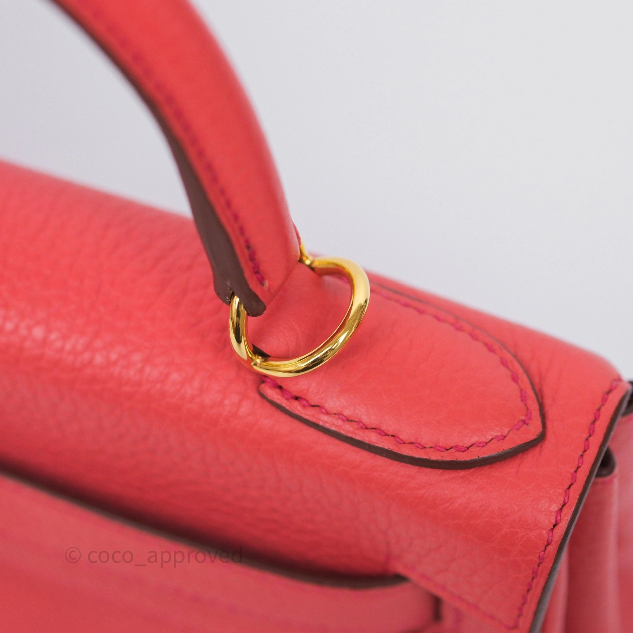 - DM/Email To Purchase - Herms Kelly 28 Rose Jaipur Retourne Togo Gold Hardware