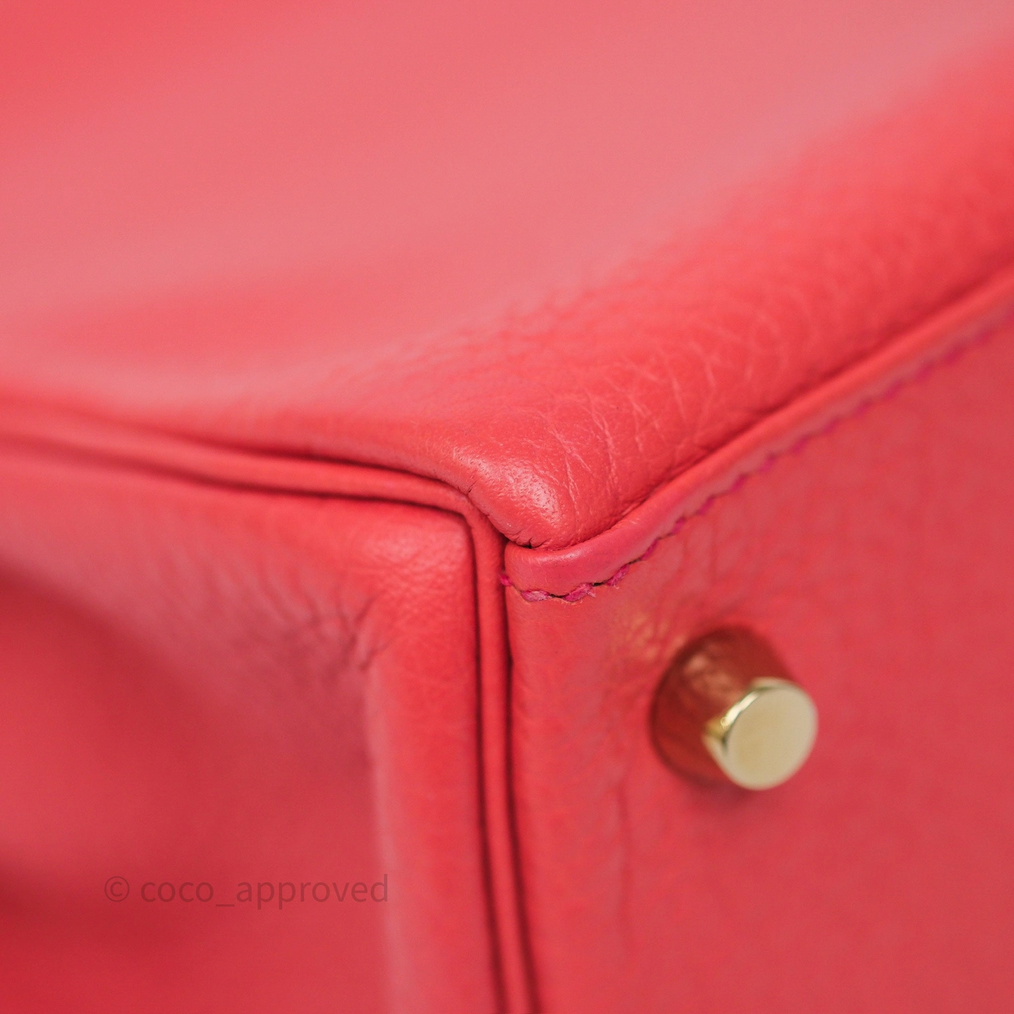 - DM/Email To Purchase - Herms Kelly 28 Rose Jaipur Retourne Togo Gold Hardware