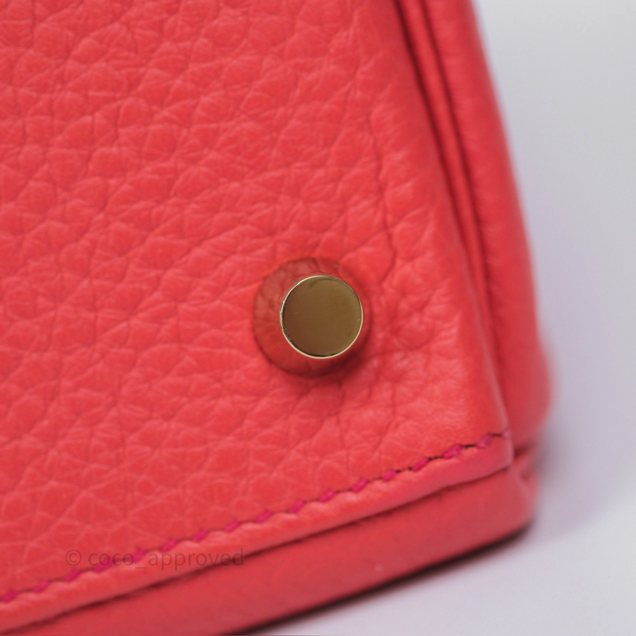 - DM/Email To Purchase - Herms Kelly 28 Rose Jaipur Retourne Togo Gold Hardware