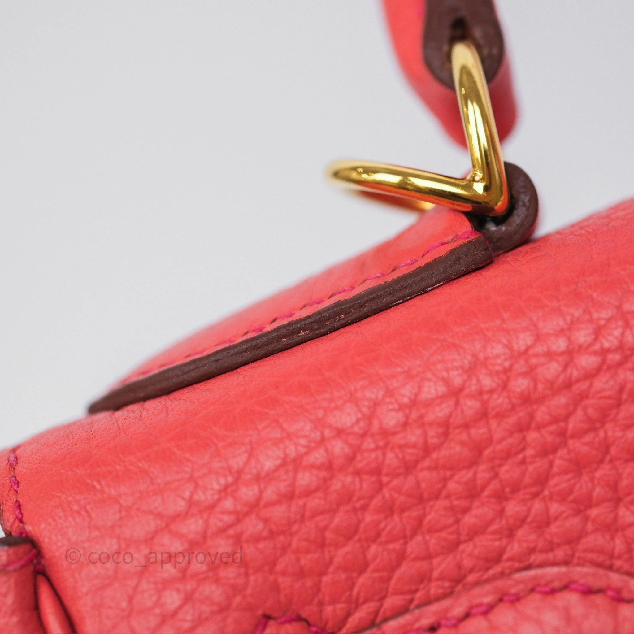 - DM/Email To Purchase - Herms Kelly 28 Rose Jaipur Retourne Togo Gold Hardware