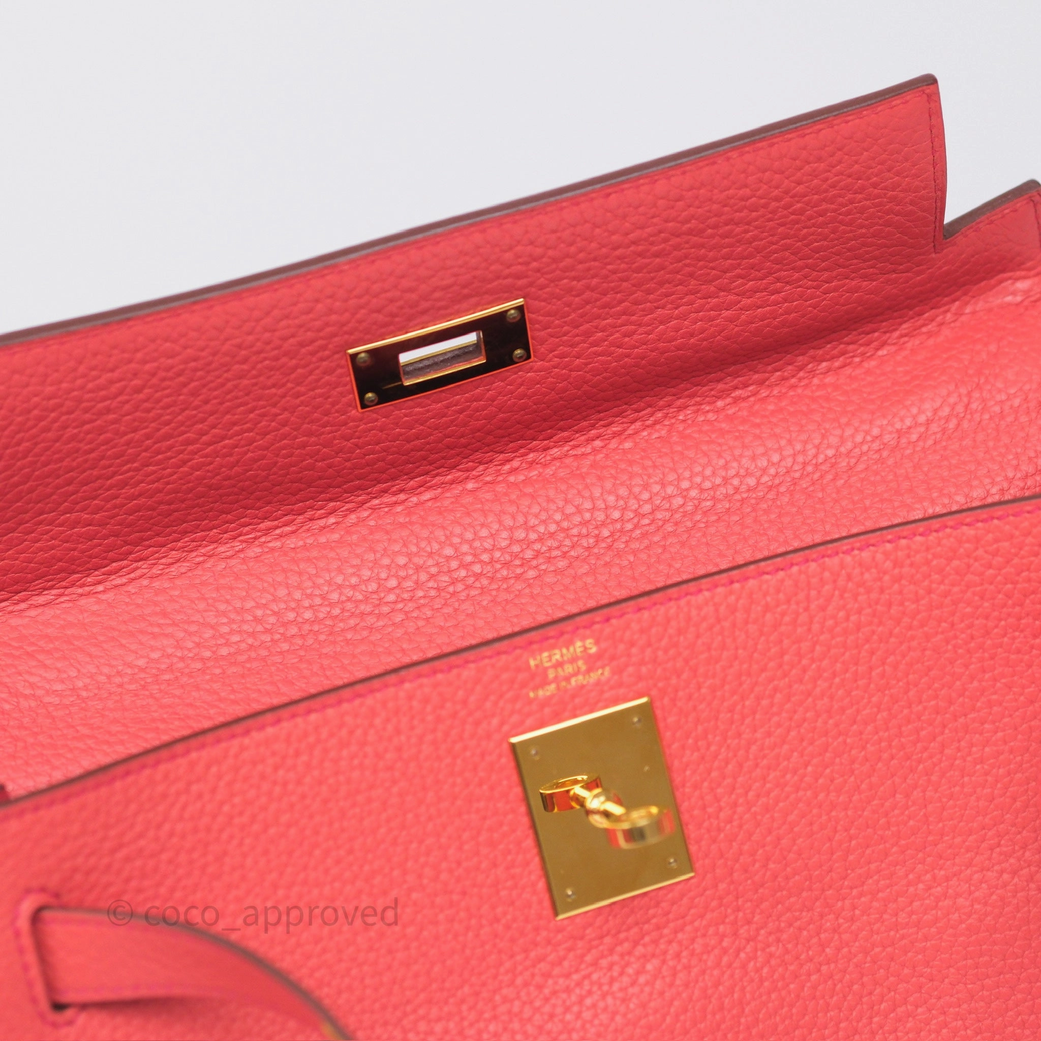 - DM/Email To Purchase - Herms Kelly 28 Rose Jaipur Retourne Togo Gold Hardware
