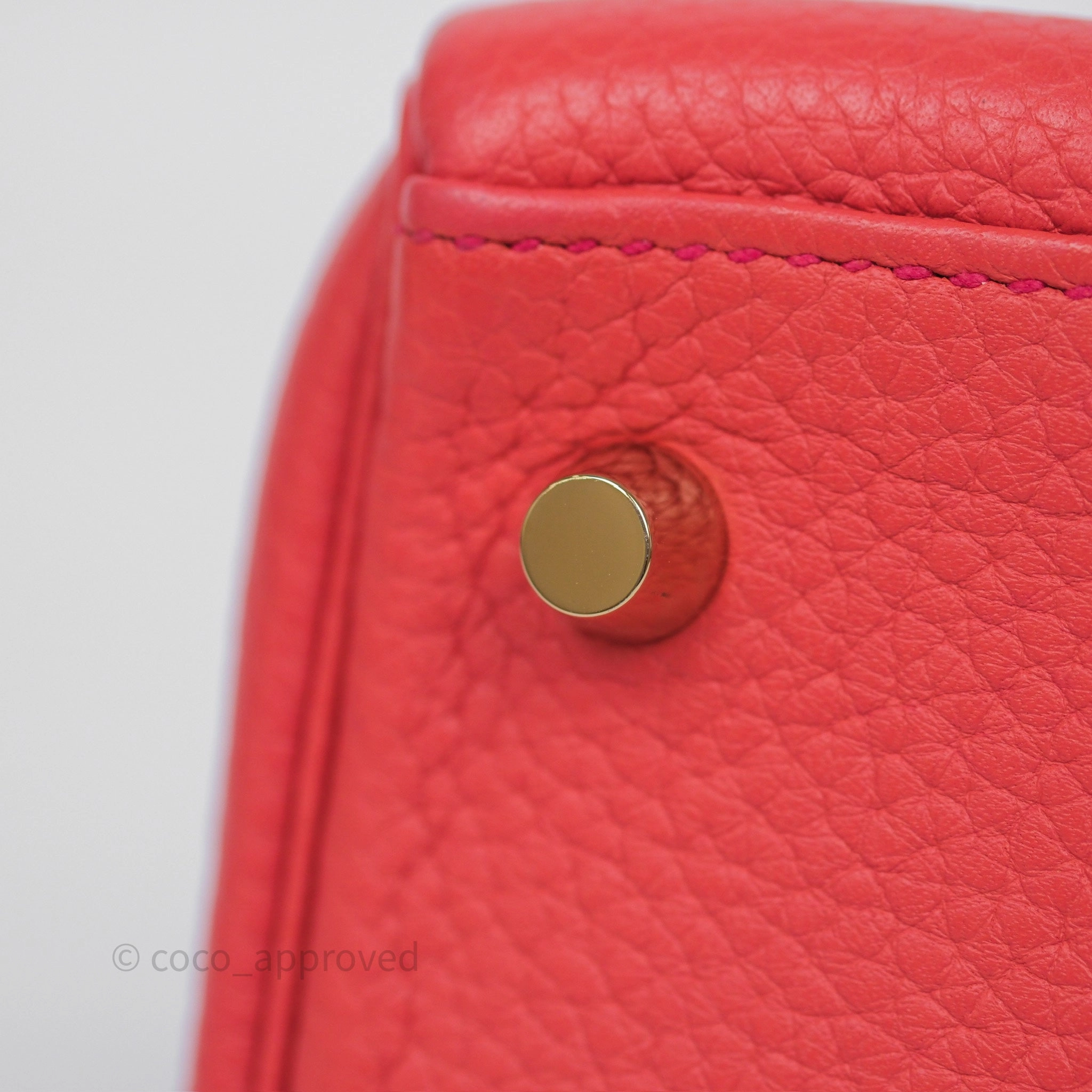 - DM/Email To Purchase - Herms Kelly 28 Rose Jaipur Retourne Togo Gold Hardware