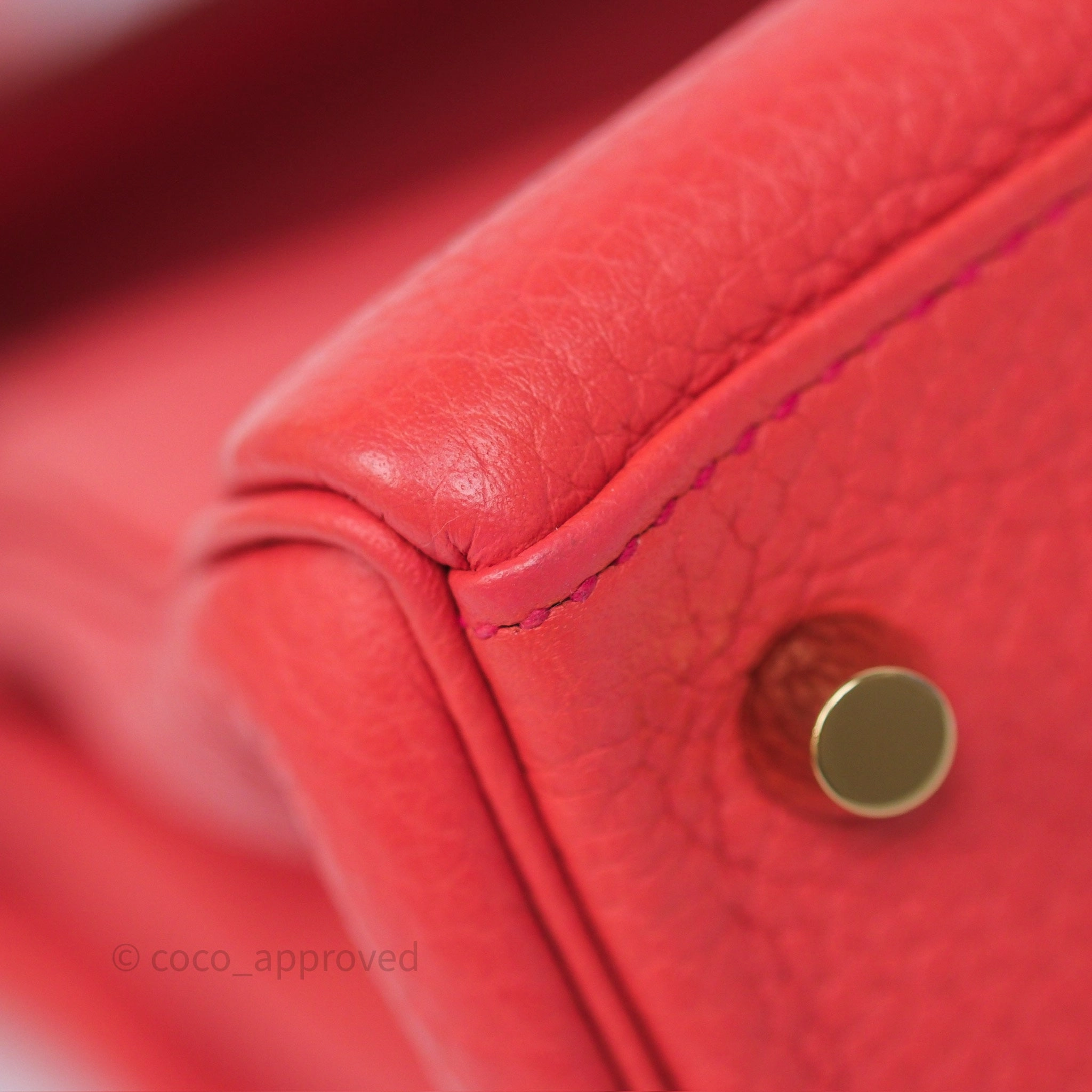 - DM/Email To Purchase - Herms Kelly 28 Rose Jaipur Retourne Togo Gold Hardware
