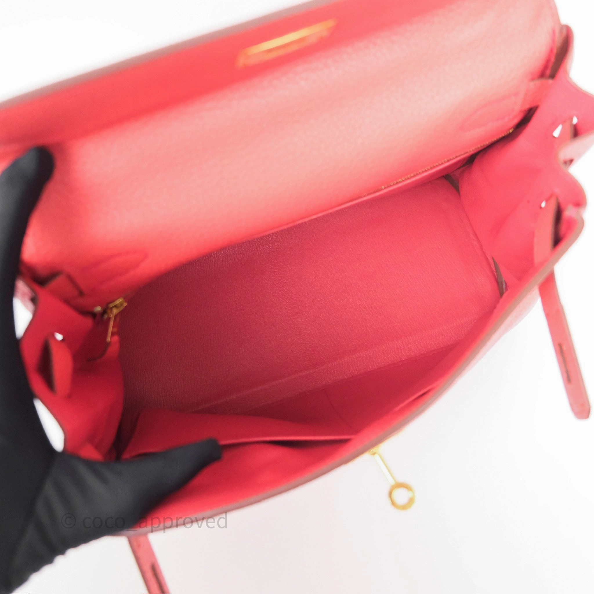 - DM/Email To Purchase - Herms Kelly 28 Rose Jaipur Retourne Togo Gold Hardware