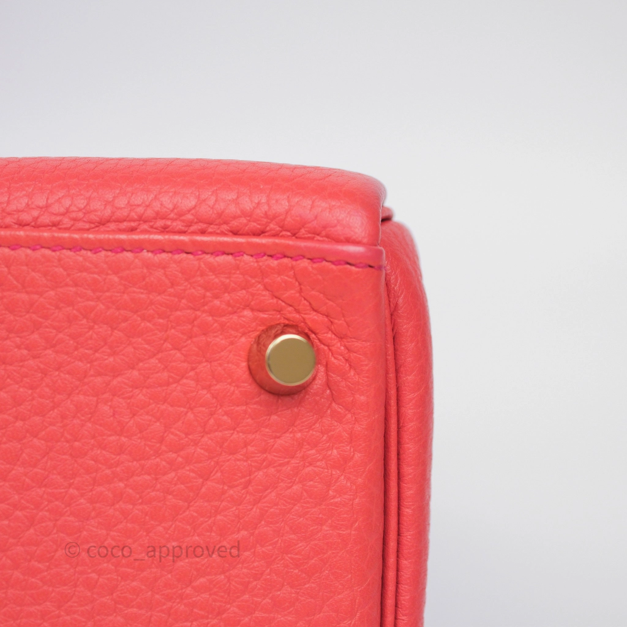 - DM/Email To Purchase - Herms Kelly 28 Rose Jaipur Retourne Togo Gold Hardware