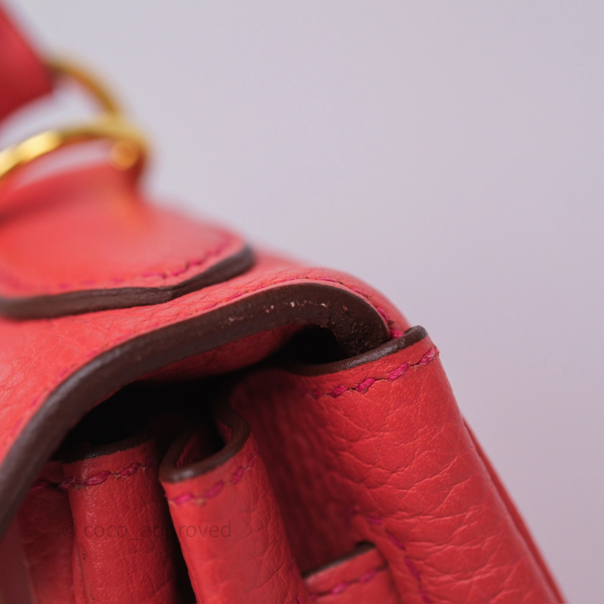 - DM/Email To Purchase - Herms Kelly 28 Rose Jaipur Retourne Togo Gold Hardware