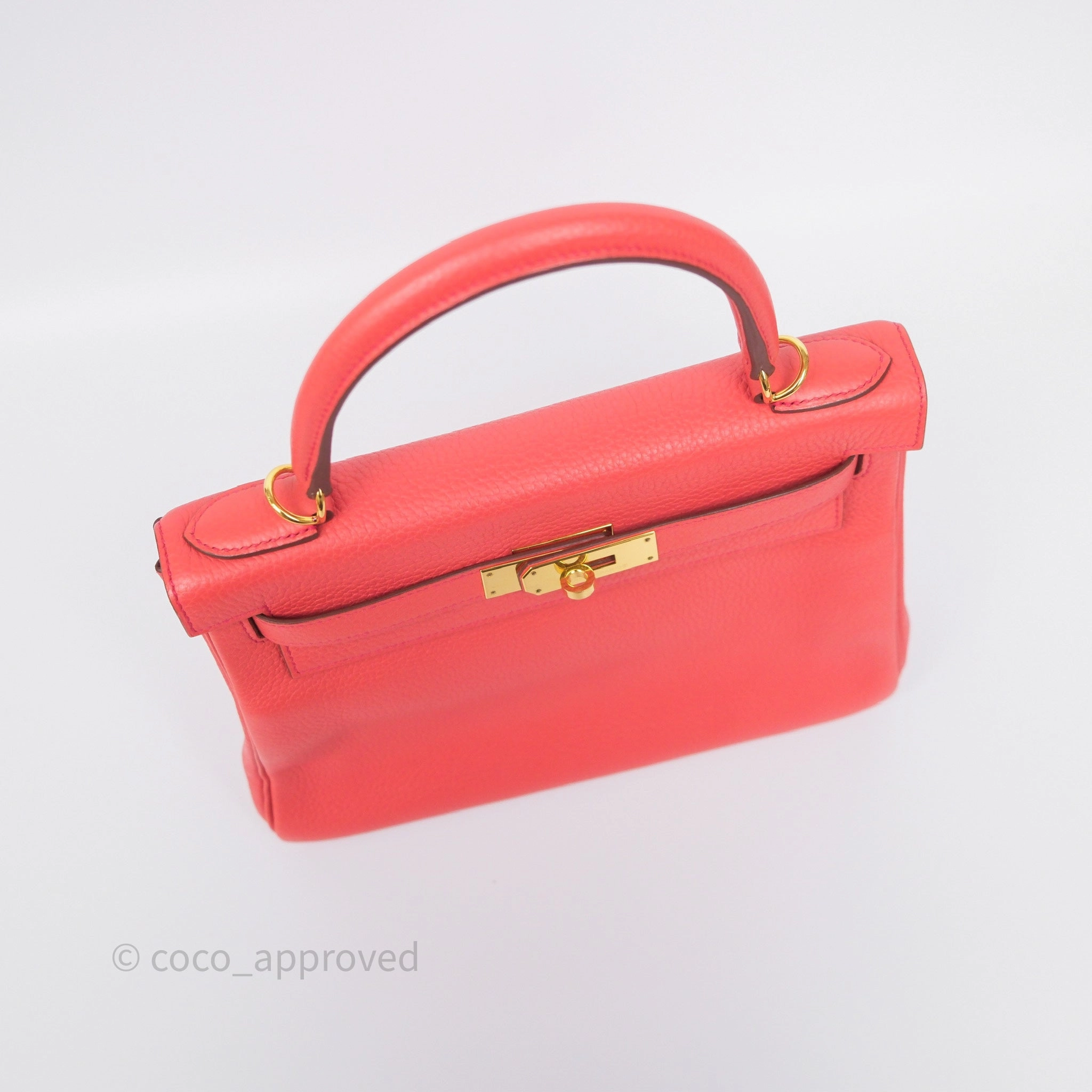 - DM/Email To Purchase - Herms Kelly 28 Rose Jaipur Retourne Togo Gold Hardware