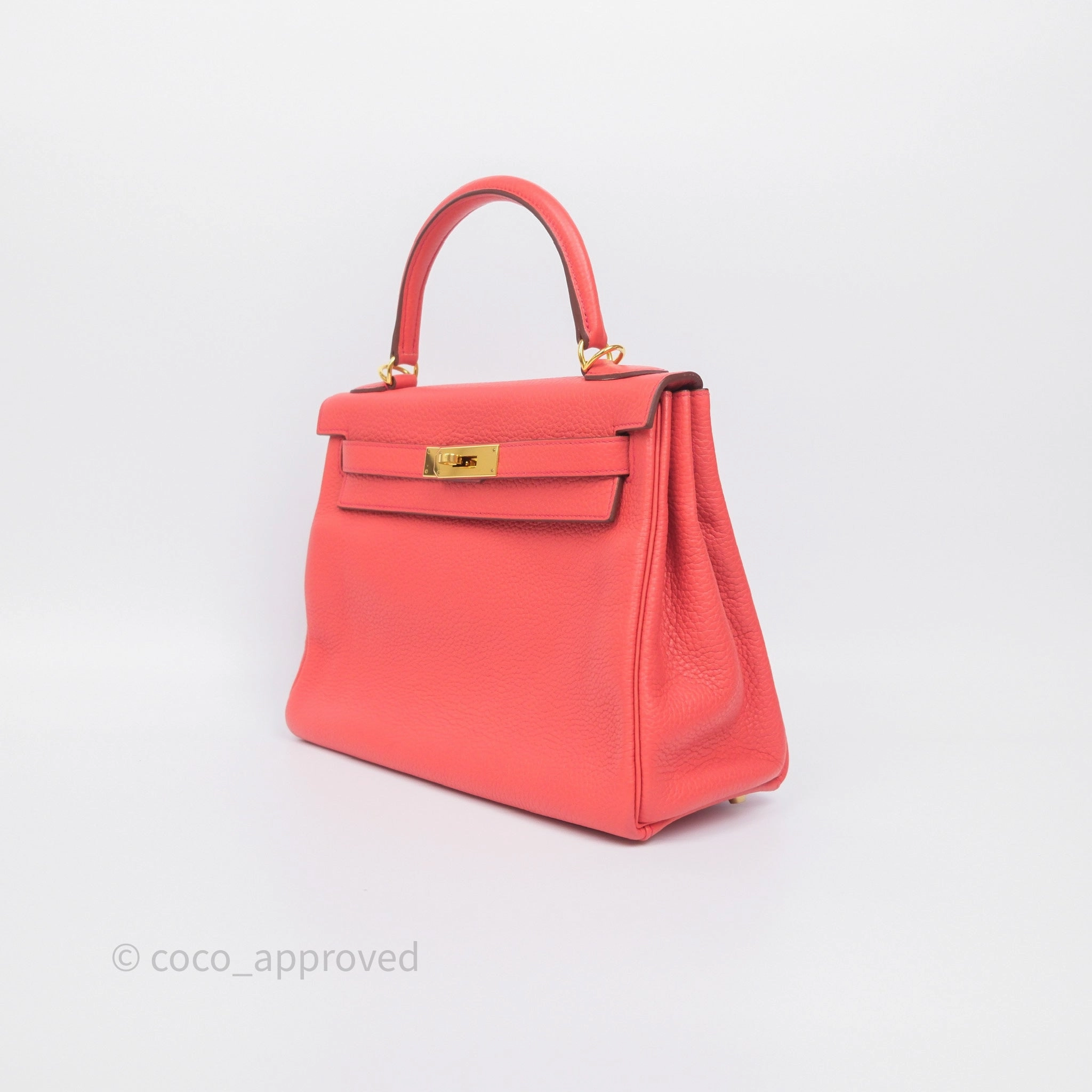 - DM/Email To Purchase - Herms Kelly 28 Rose Jaipur Retourne Togo Gold Hardware