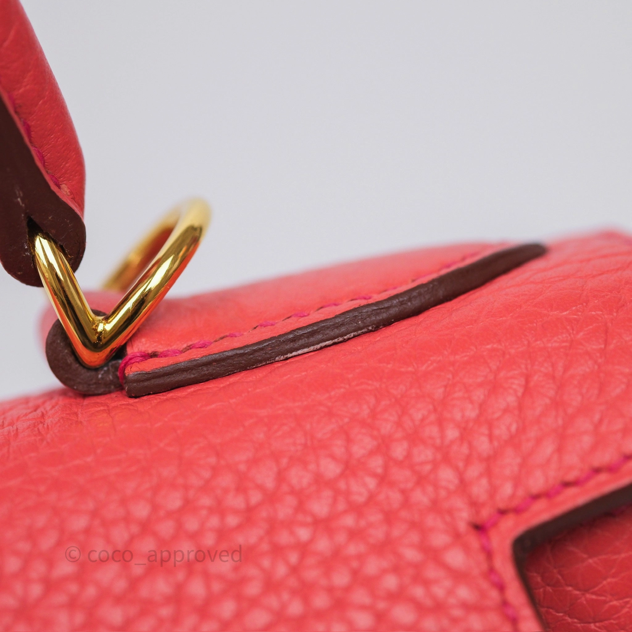 - DM/Email To Purchase - Herms Kelly 28 Rose Jaipur Retourne Togo Gold Hardware