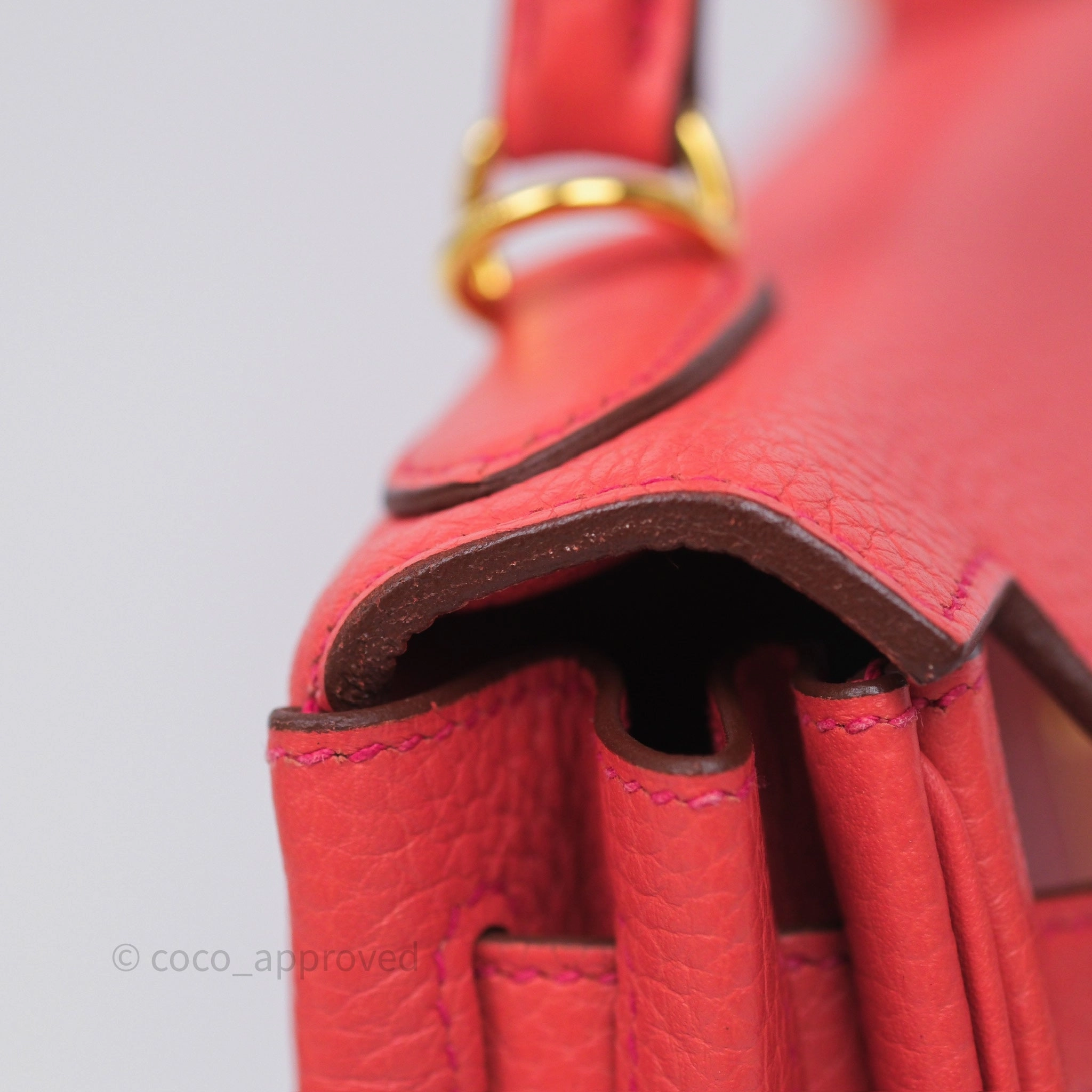 - DM/Email To Purchase - Herms Kelly 28 Rose Jaipur Retourne Togo Gold Hardware